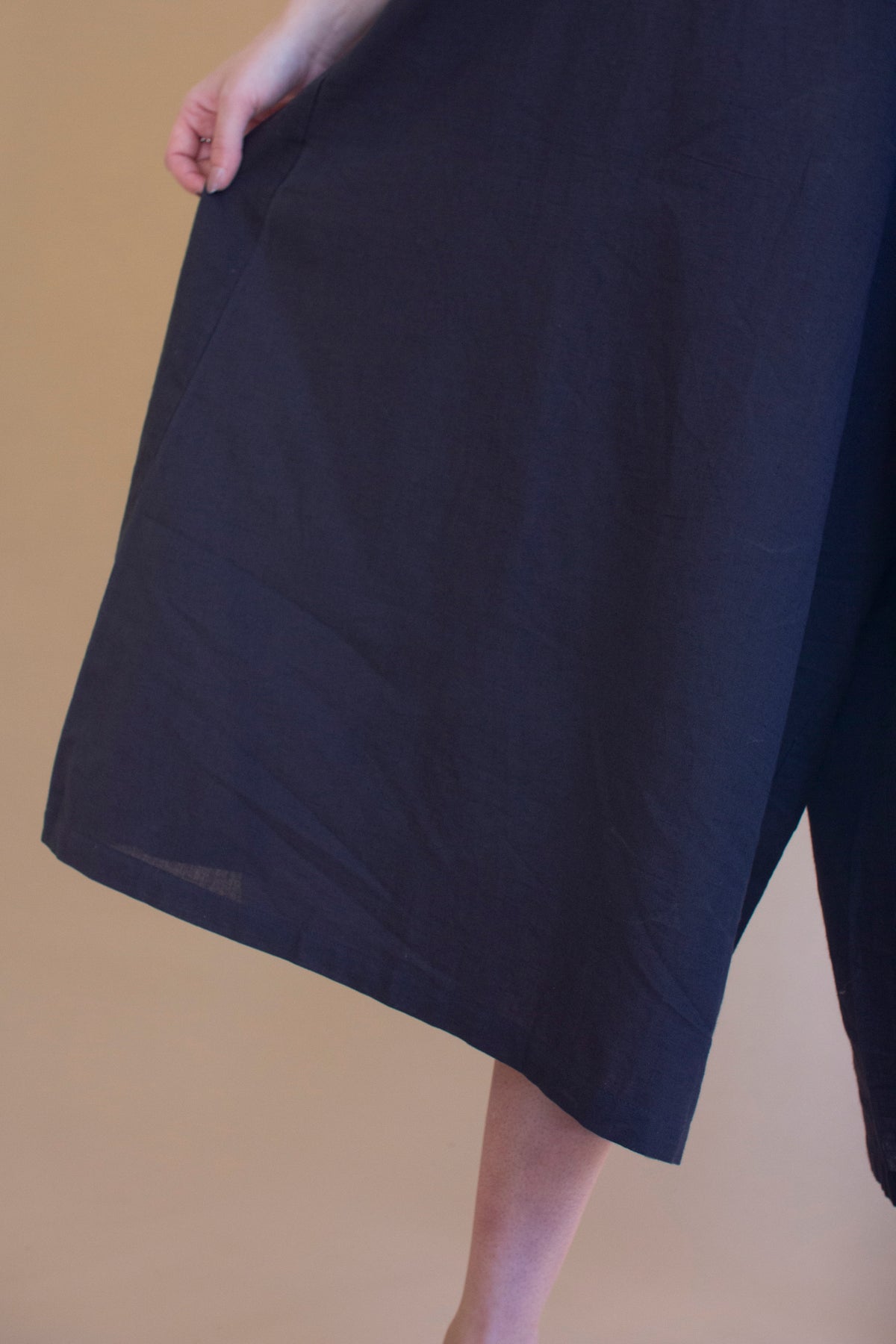 Adjustable Strap Flowy Jumper with Button Detail - Midnight