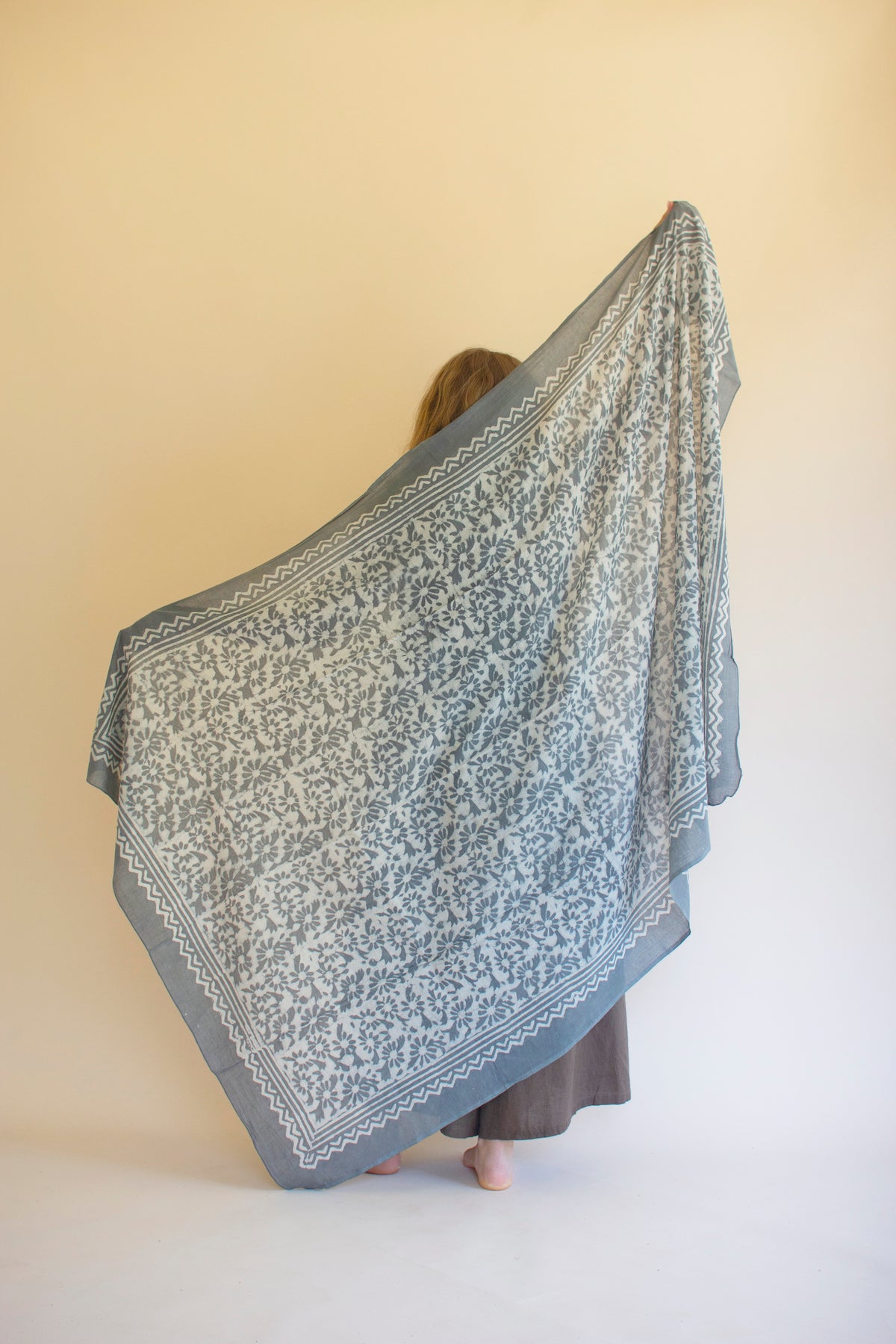 Set of Four Mudblock-Printed Scarves - One Each Color