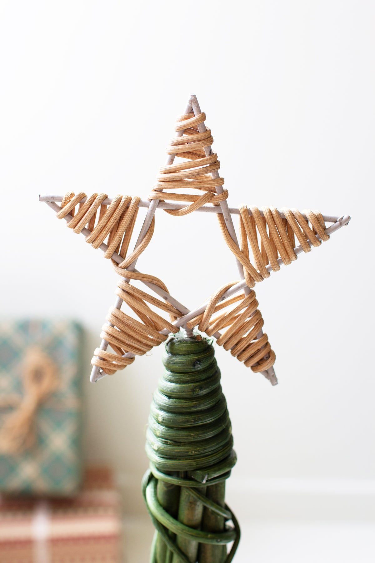 Set of Three Christmas Topiaries - Green with Natural Star