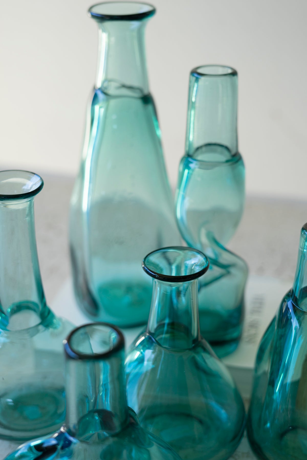 Set of Six Bottle Bud Vases