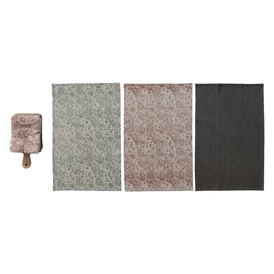 Set of 3 Tea Towels w/ Board
