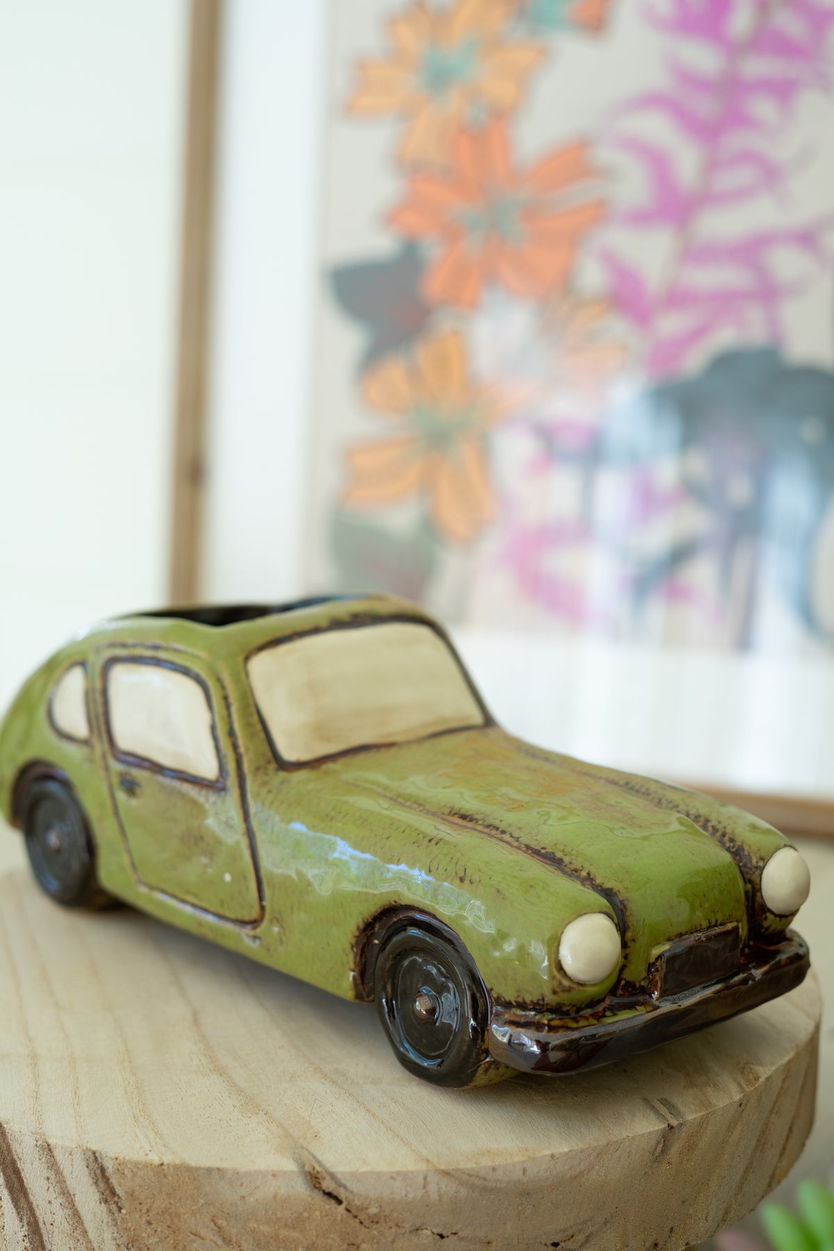 Set of Three Ceramic Cars Planters
