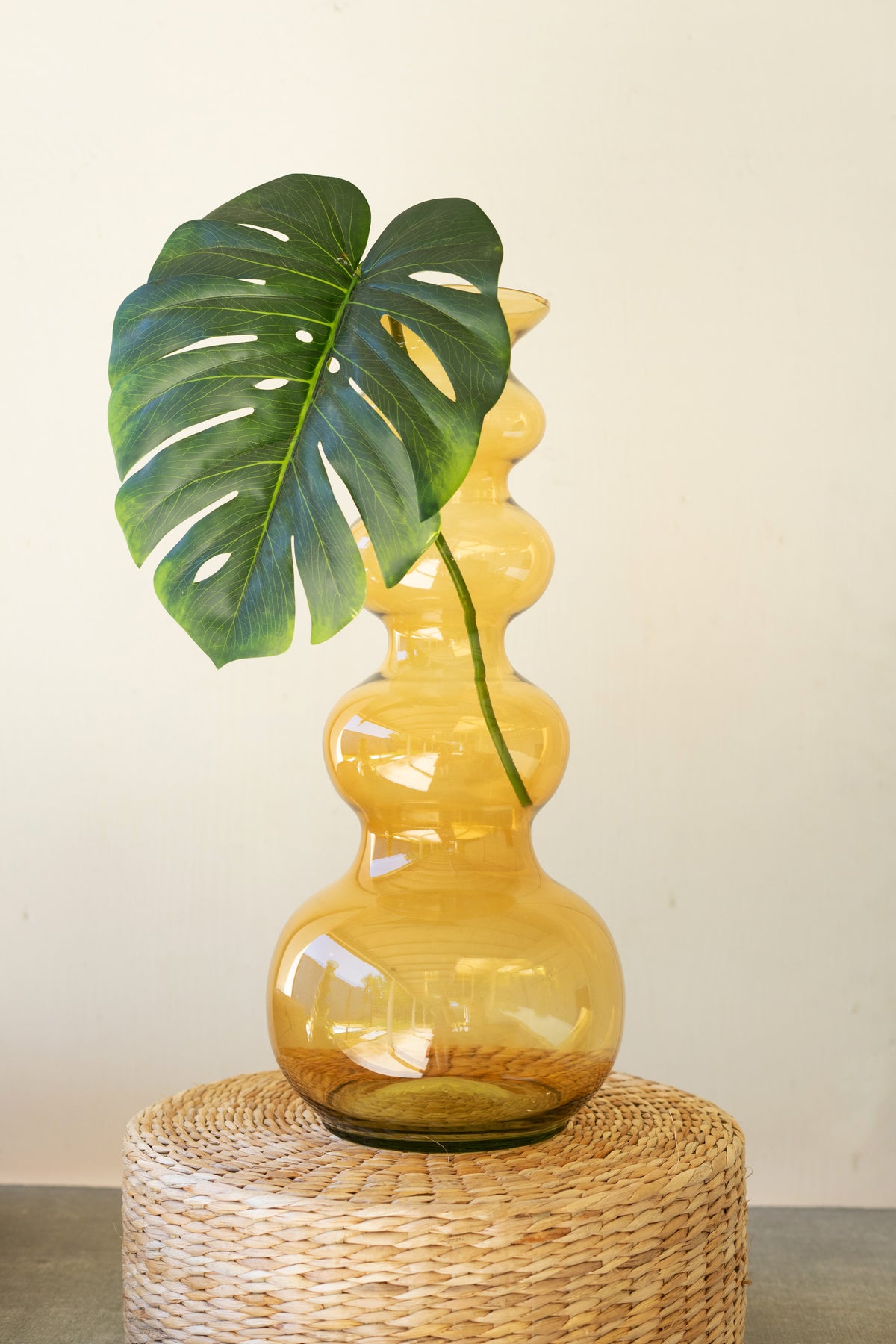 Glass Bubble Vase - Amber – LARGE