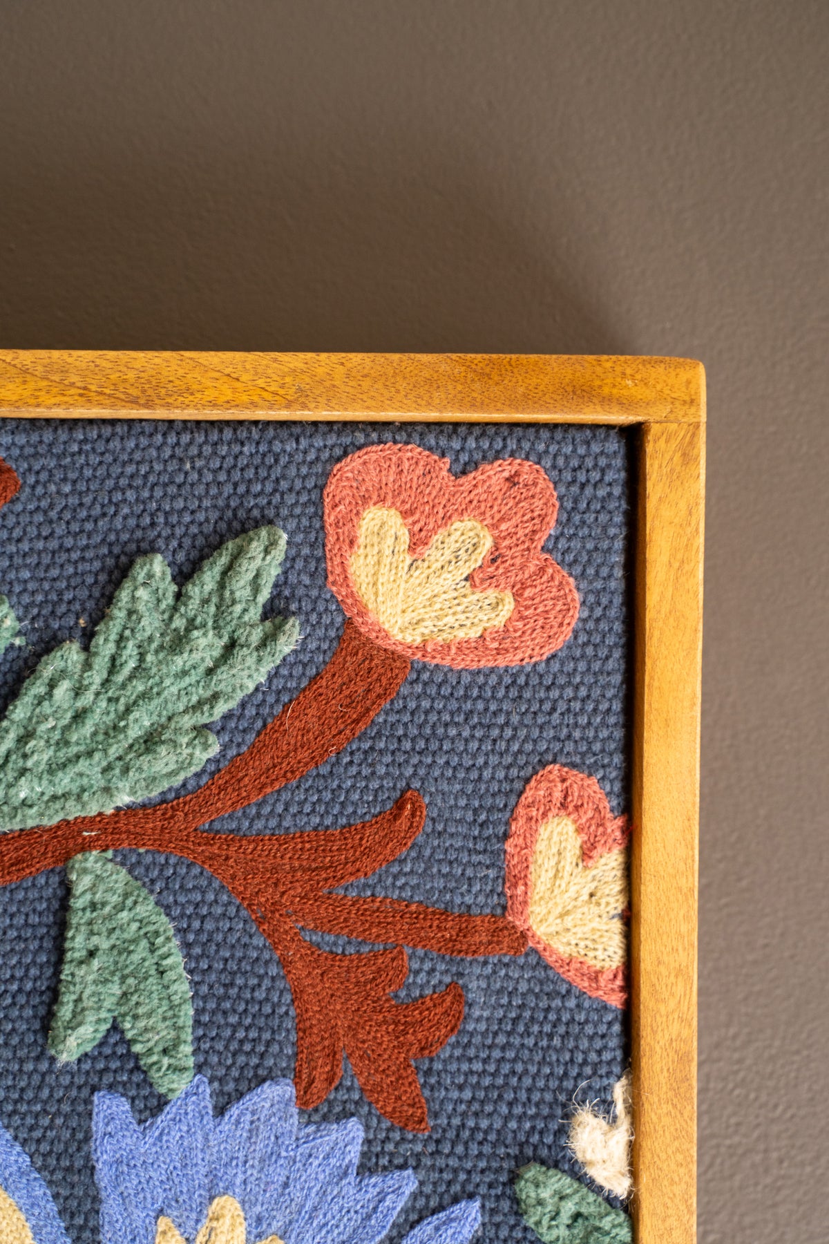 Framed Hand Hooked Art - Birds and Flowers