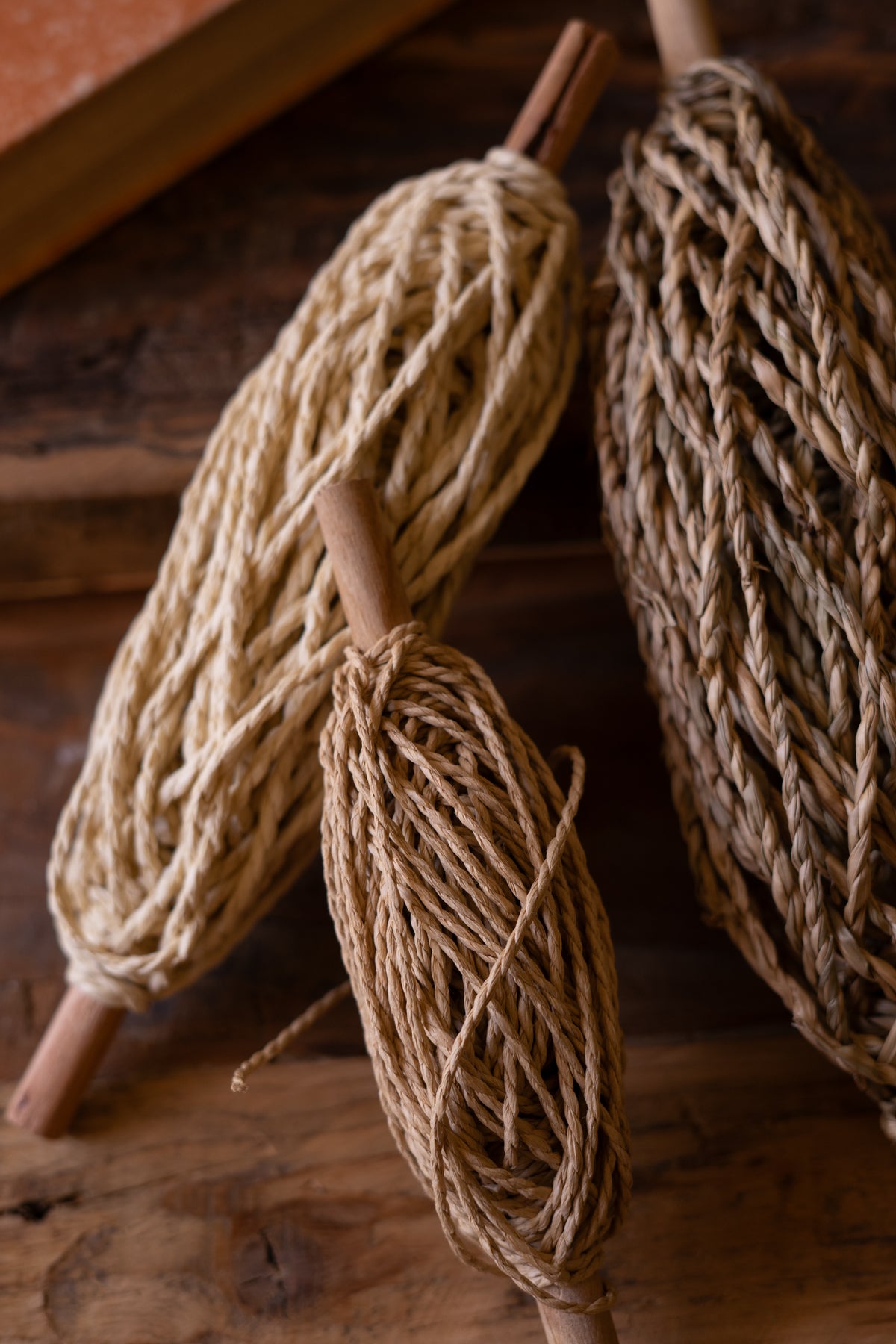 Set of Three Spools of Paper Rope