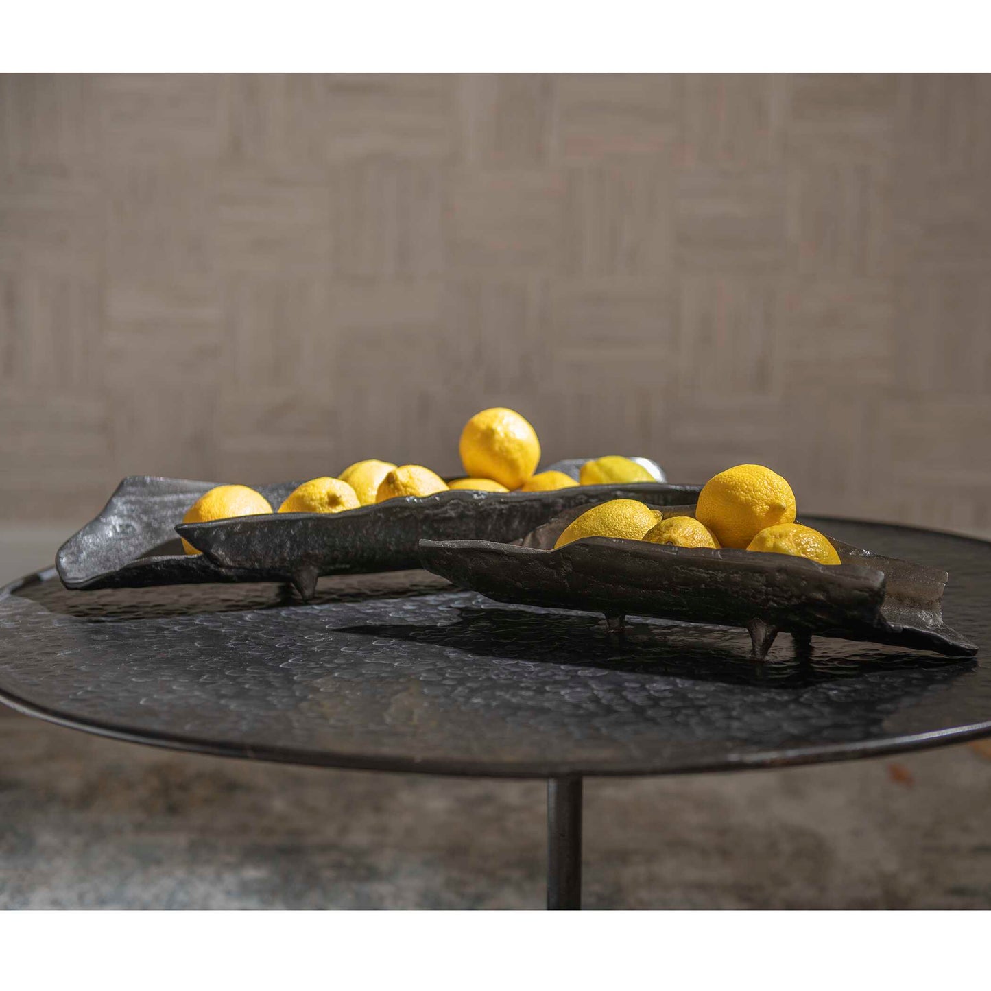 Caryn Nickel Trays Set/2