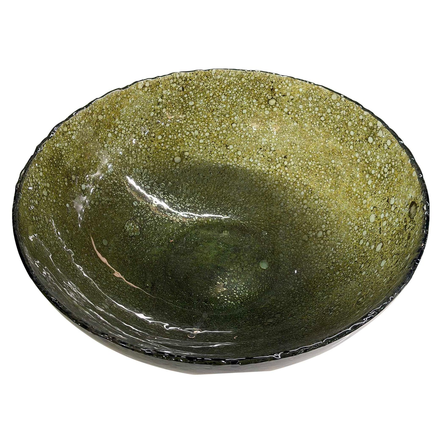 Veridian Shimmer Earthy Glass Bowl