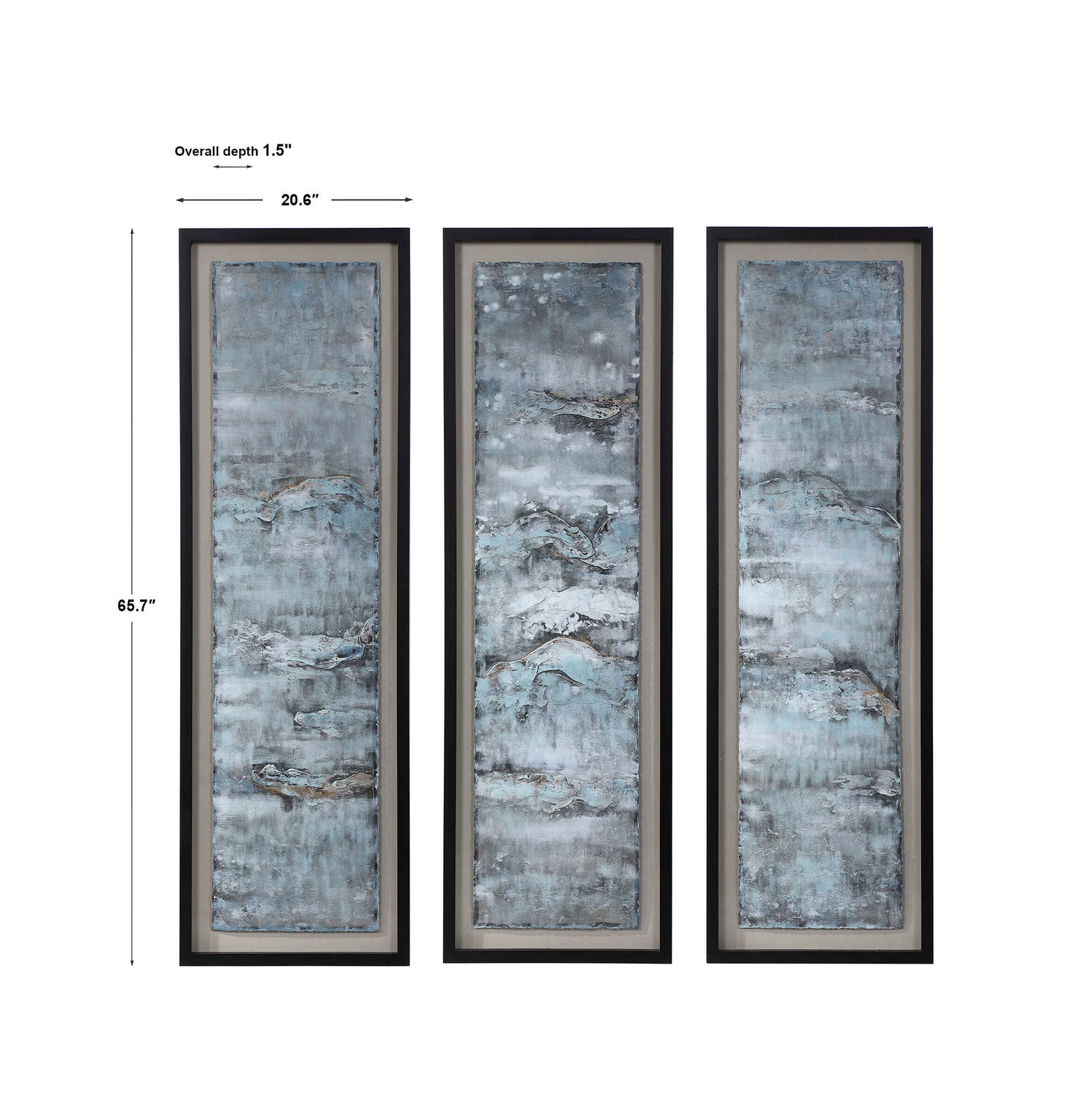 Ocean Swell Painted Metal Art Set/3 3 Cartons
