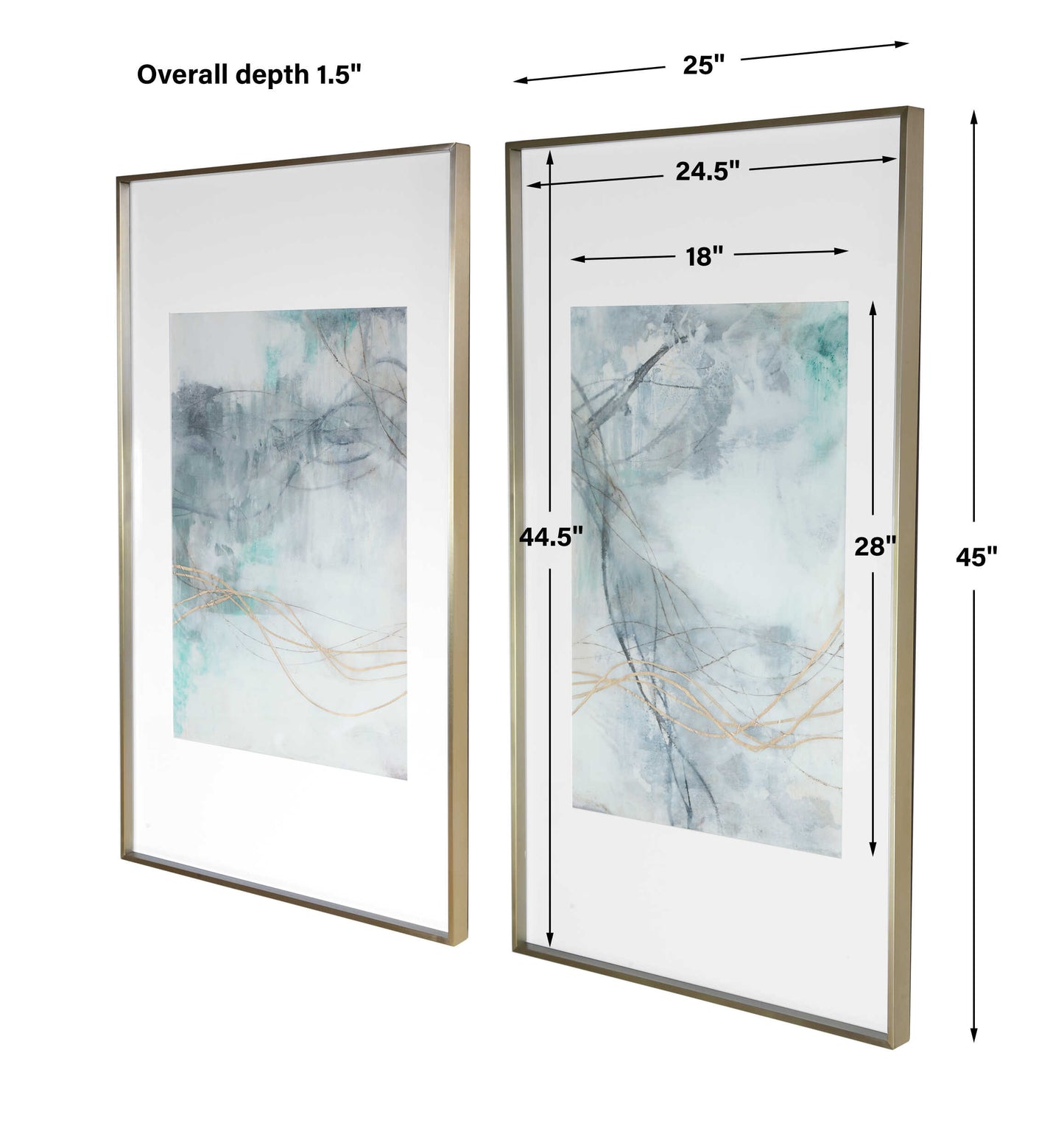 Undulating Oro Abstract Prints Set/2