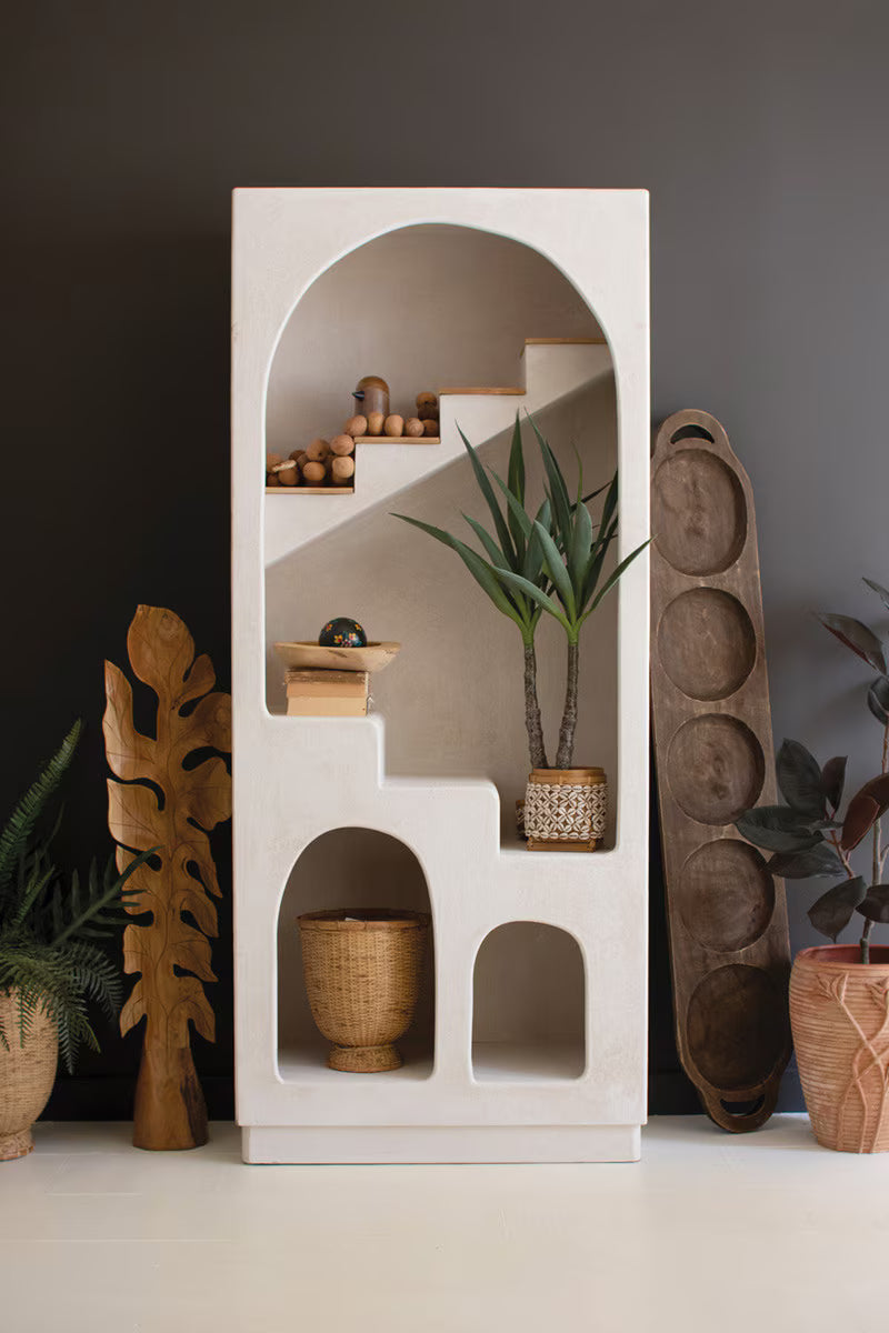 Arched Shelving Unit w/ Stairstep Detail