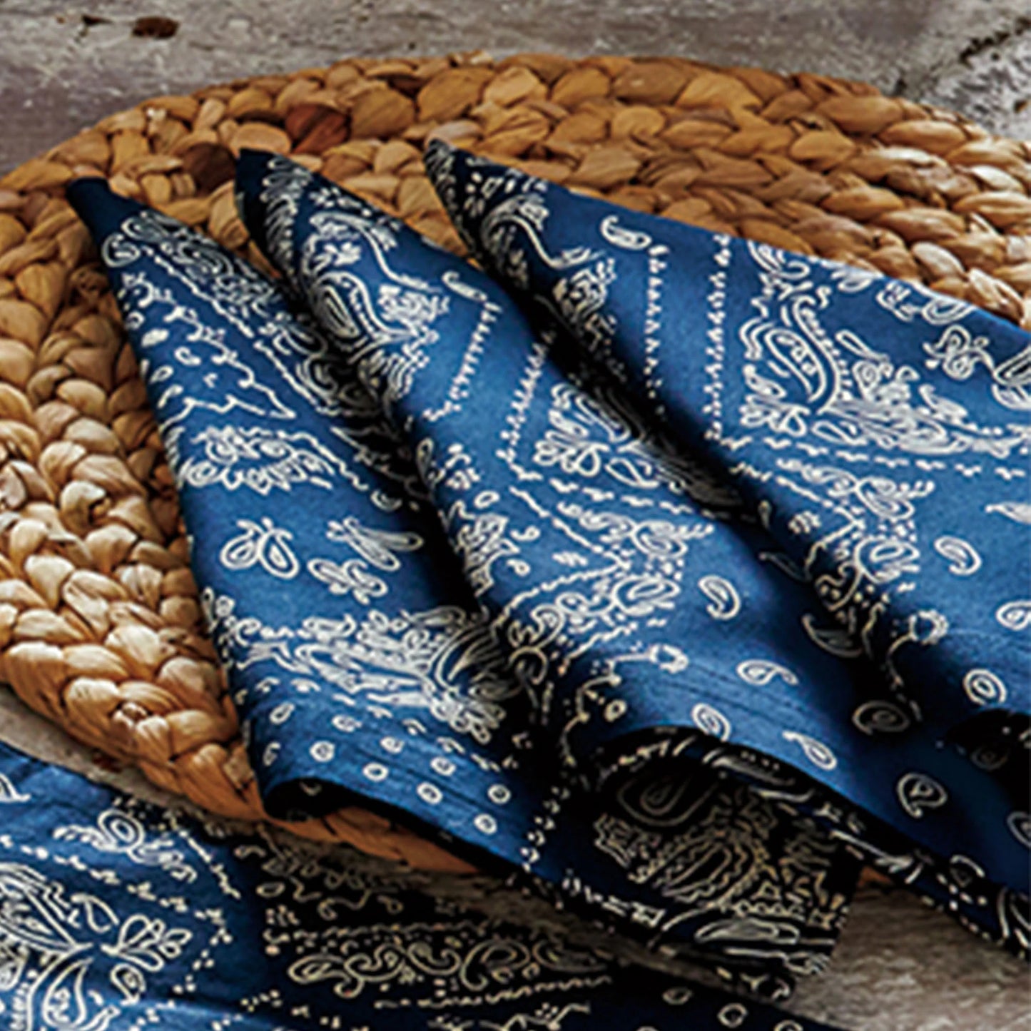 Blue Bandana Napkins - Set of 4