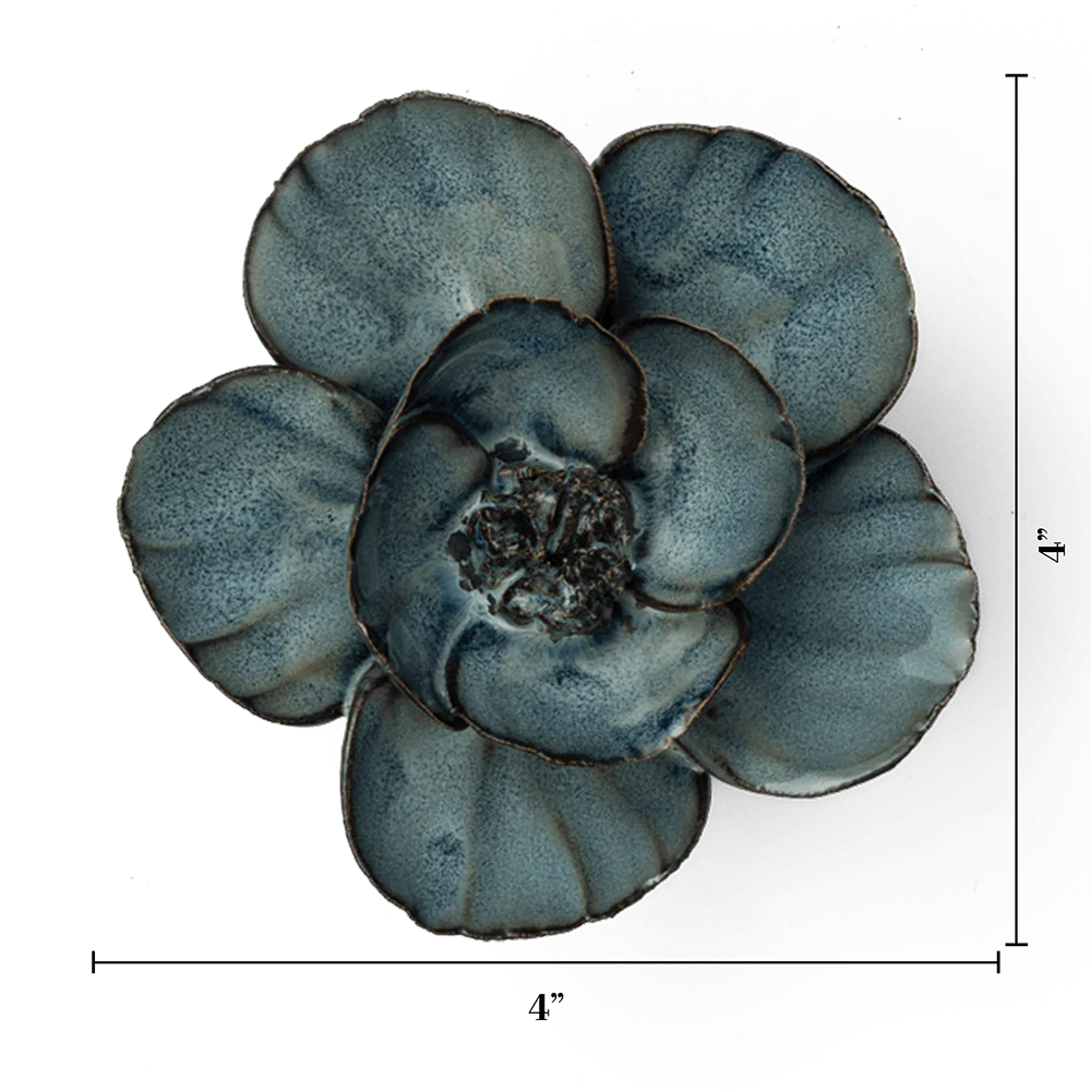 Blue-Grey Lotus Ceramic Wall Flower