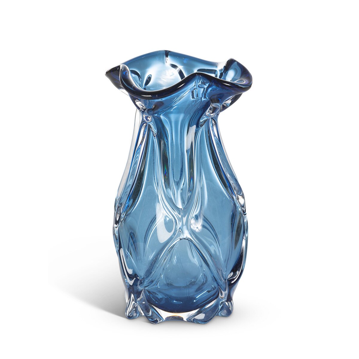 Blue Tidal Glass Vase - Small