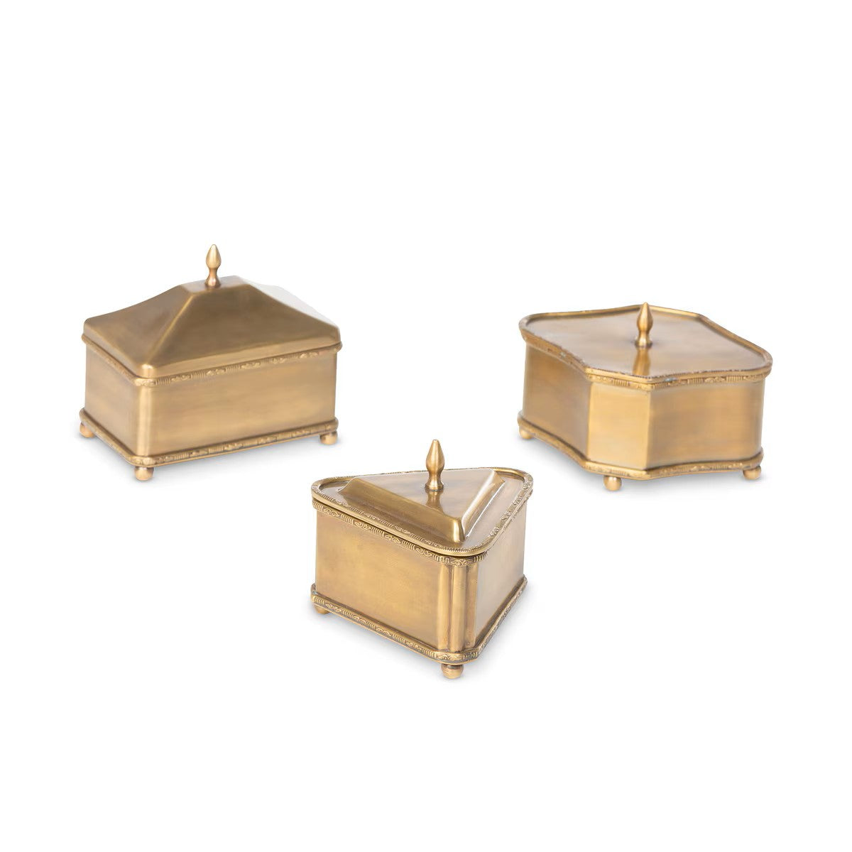 Brass Accessory Boxes - Set of 3