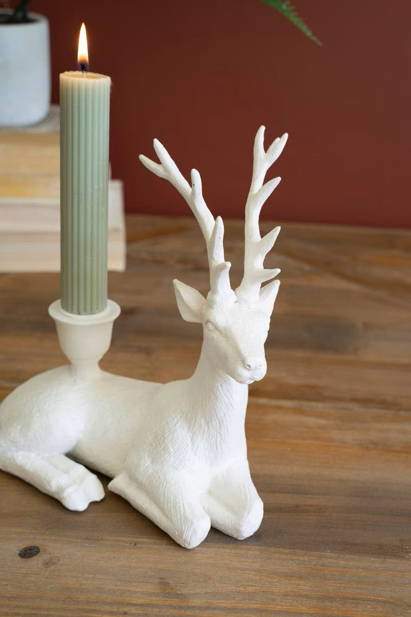 Christmas Deer Taper Candle Holder - Set of 2