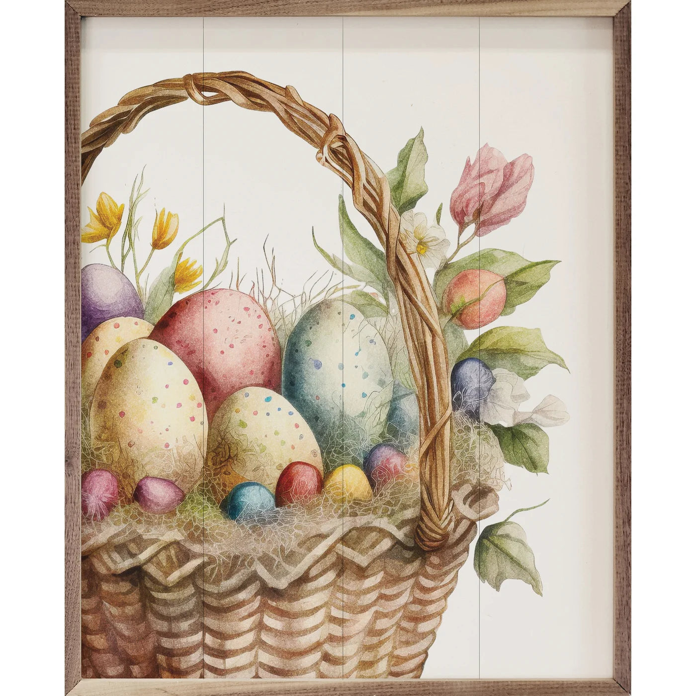 Easter Egg Basket Wooden Art