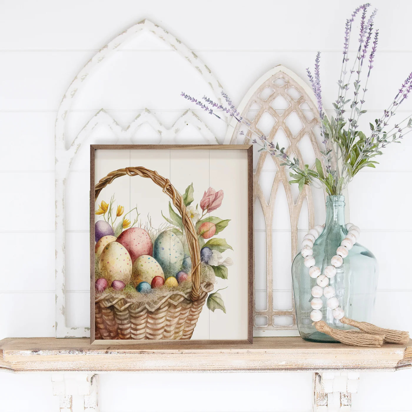 Easter Egg Basket Wooden Art