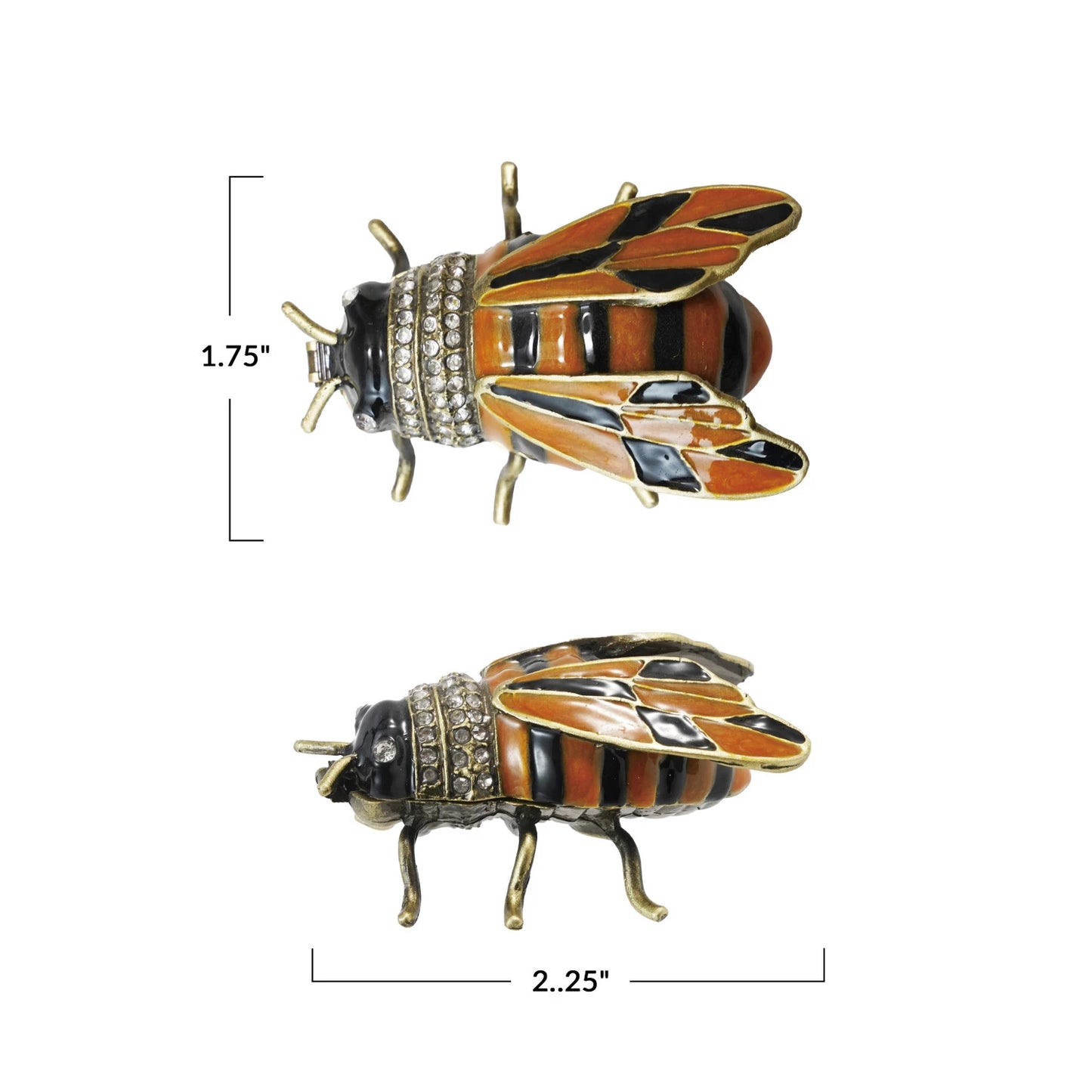 Enameled Bee Trinket Box