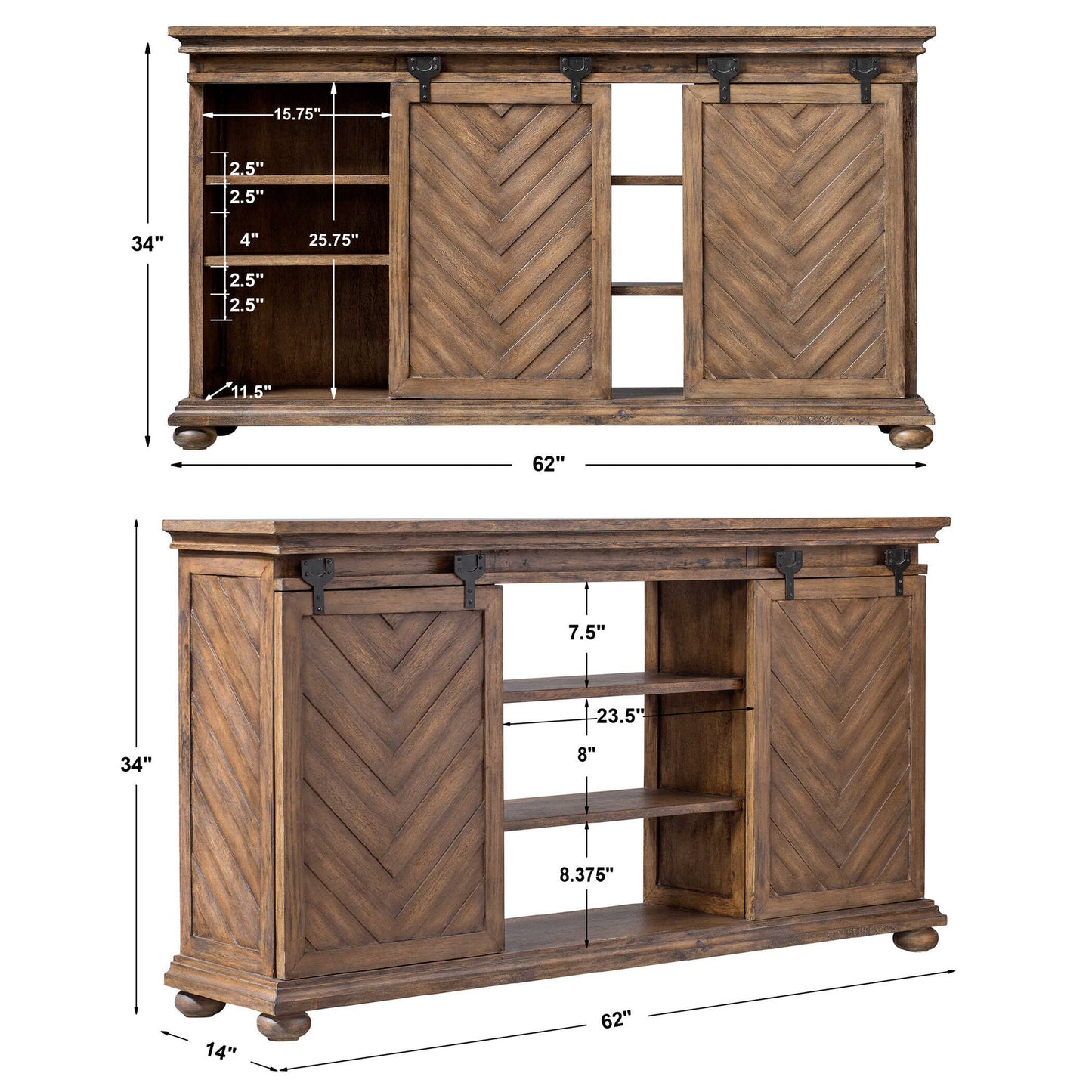 Primalia Barn Door Media Console