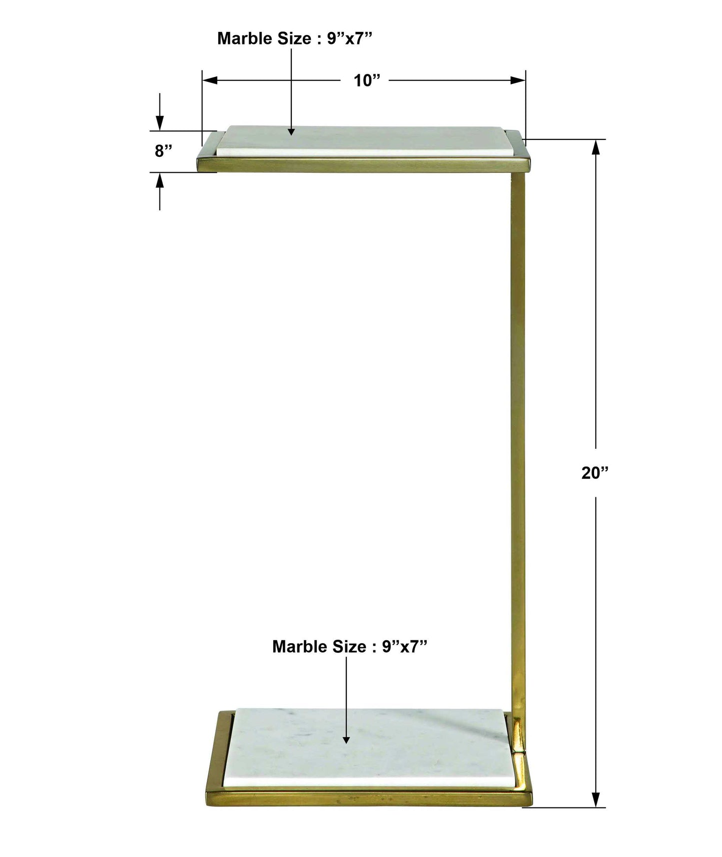 Elevate White Marble Drink Table