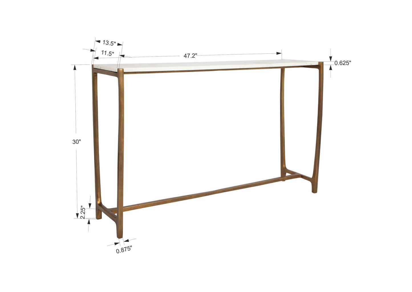Affinity White Marble Console Table