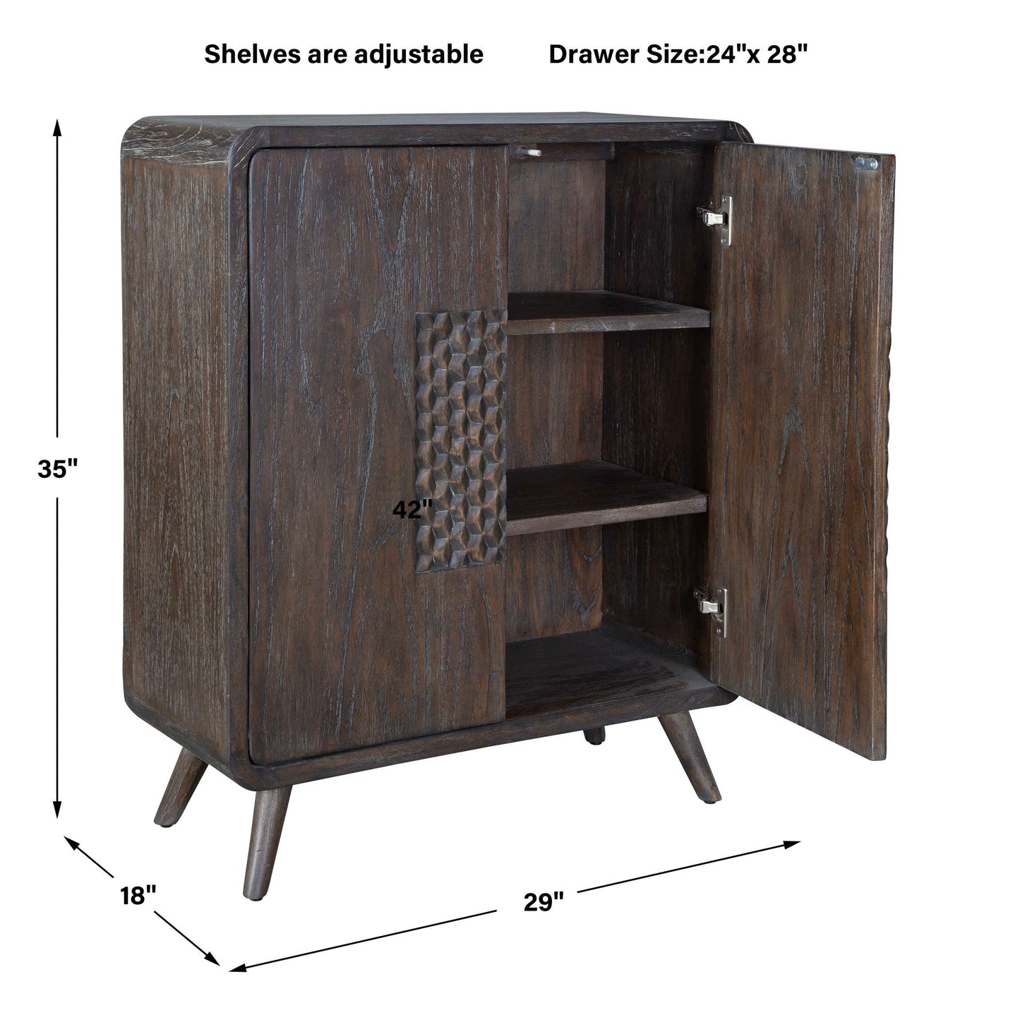 Hausen 2 Door Mid-Century Cabinet