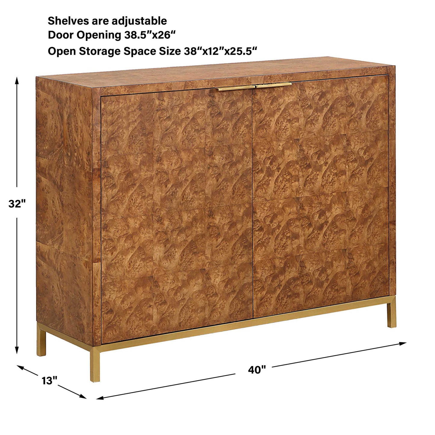 Jethro Burl 2 Door Cabinet