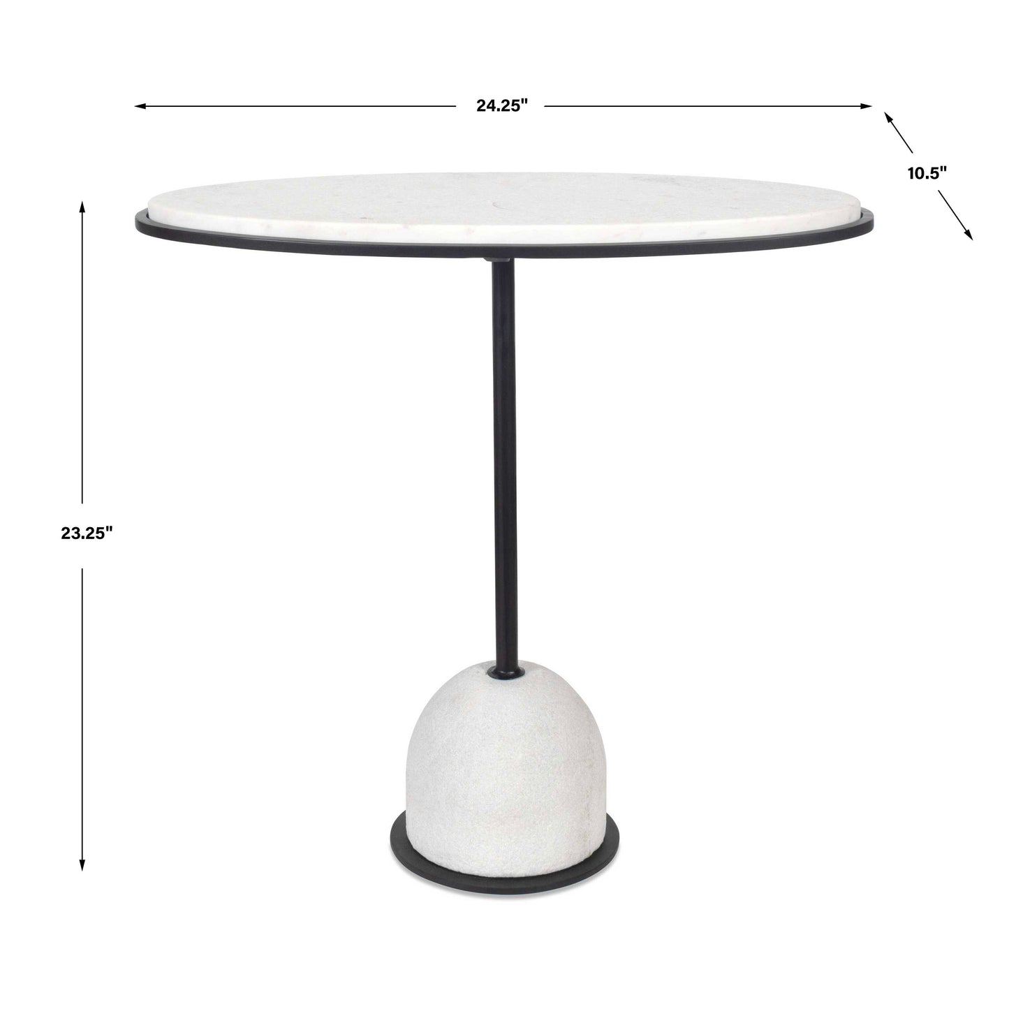 Morro White Marble Side Table