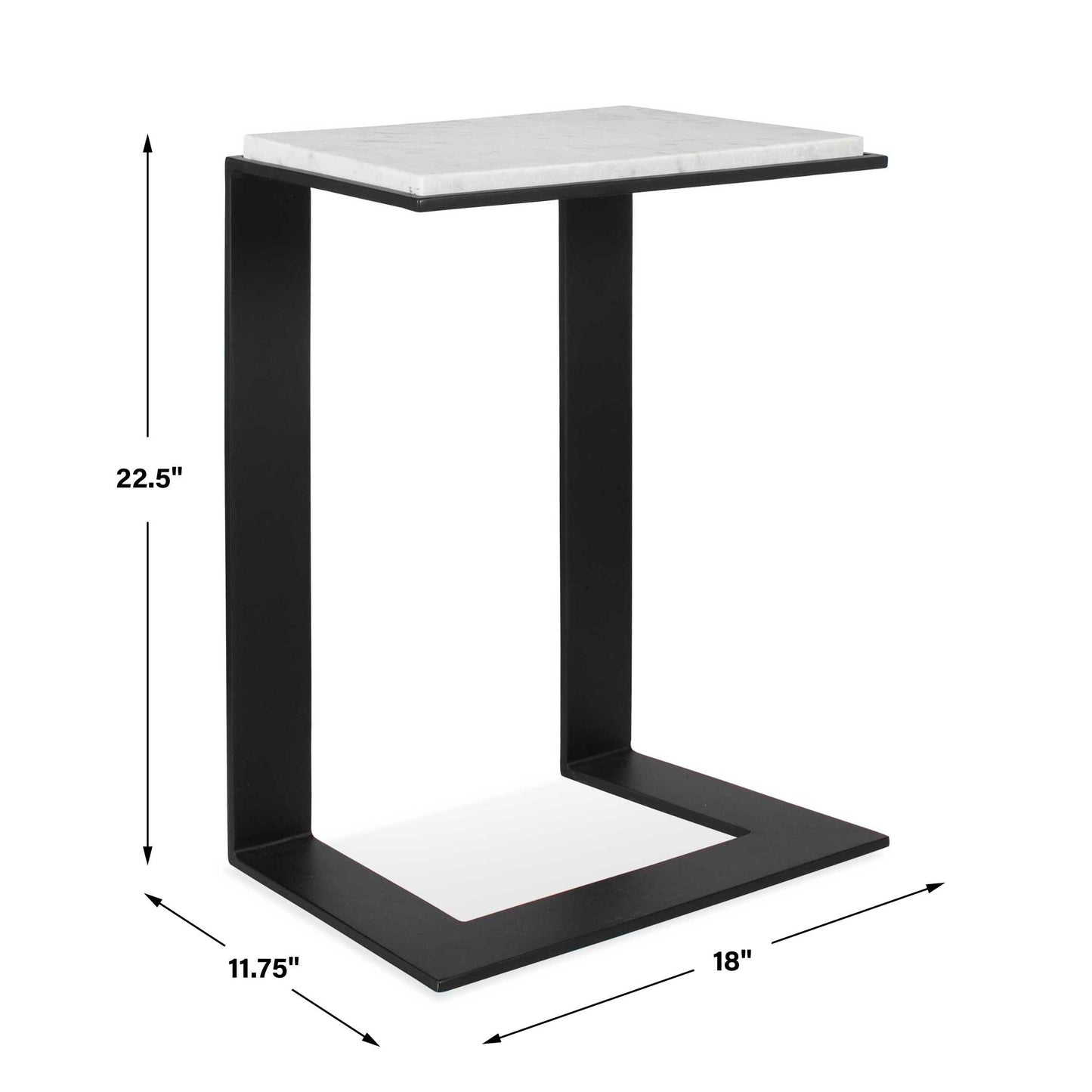 Kenora White Marble Accent Table