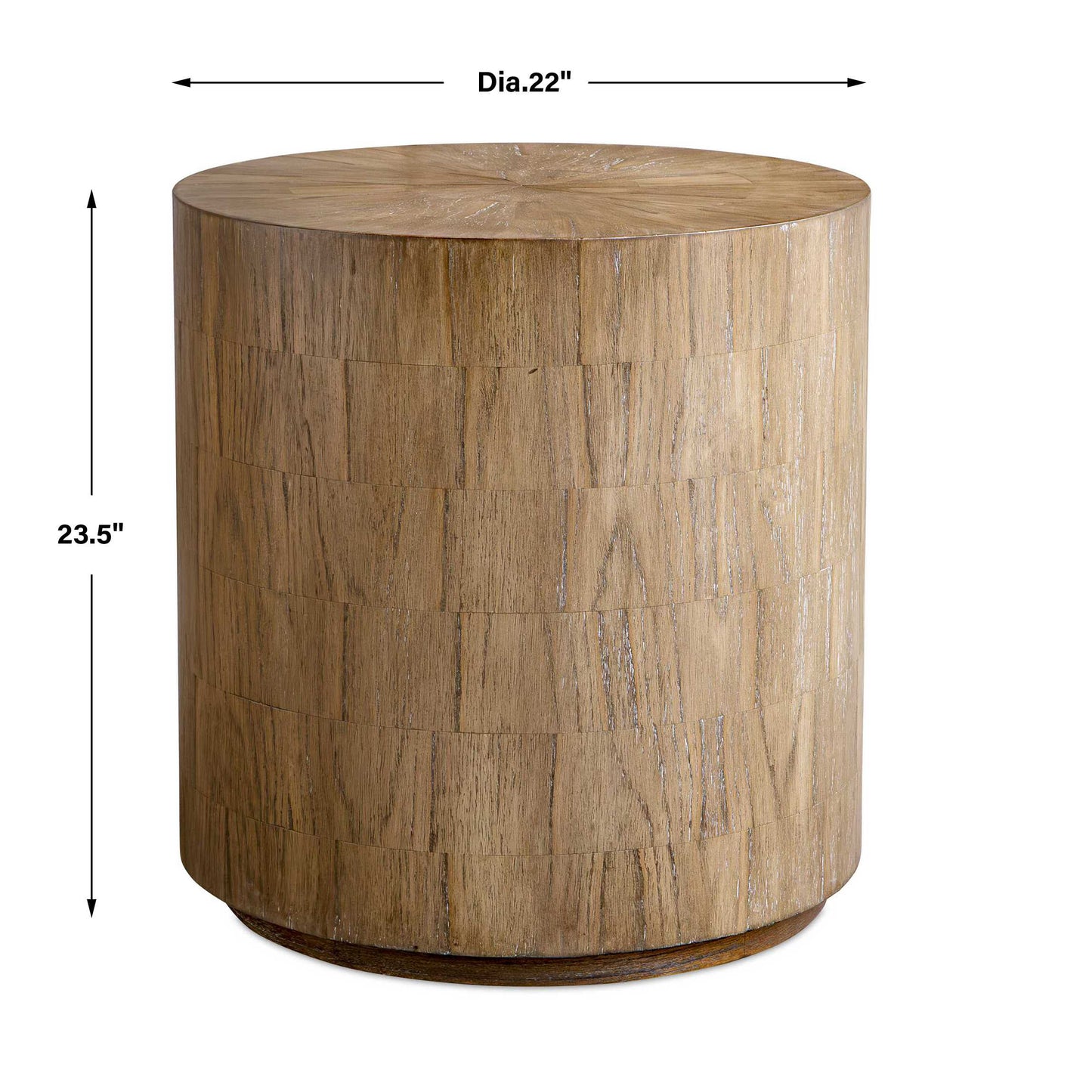 Nevis Wood Cylinder Side Table