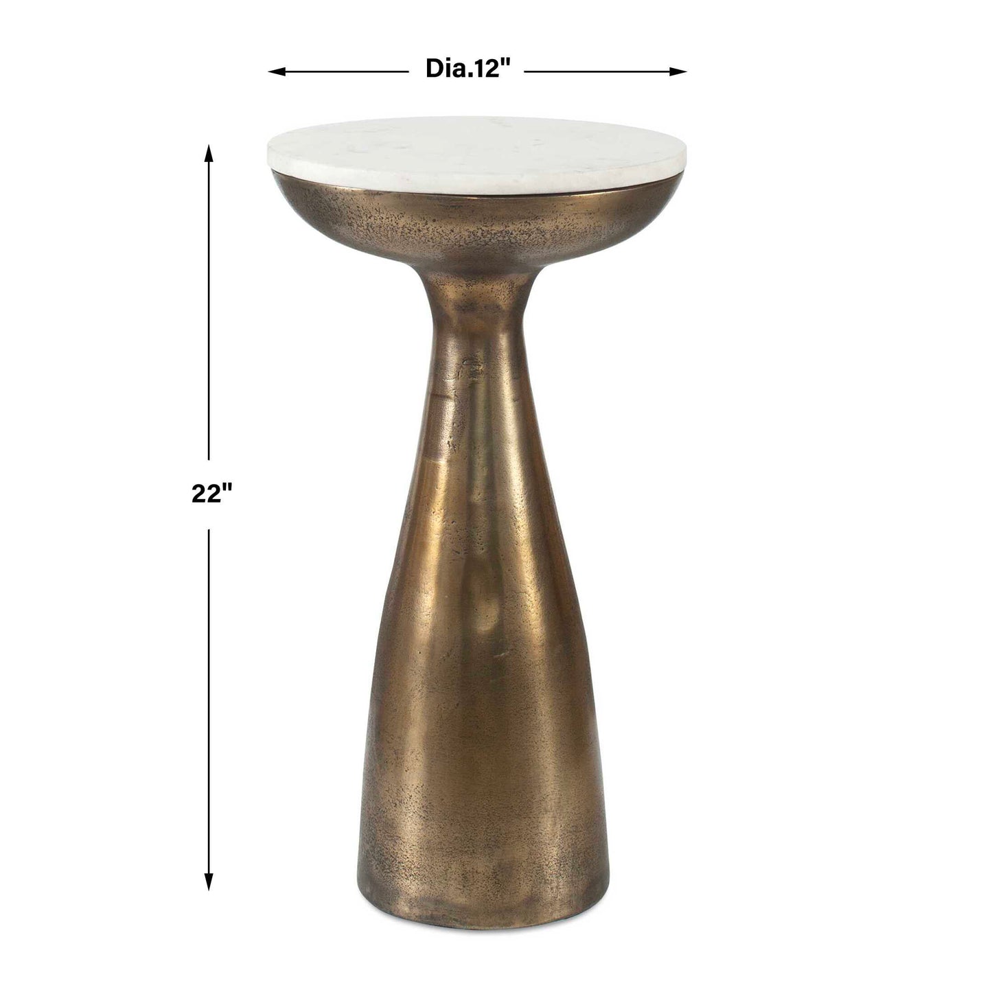 Torin Marble & Brass Drink Table