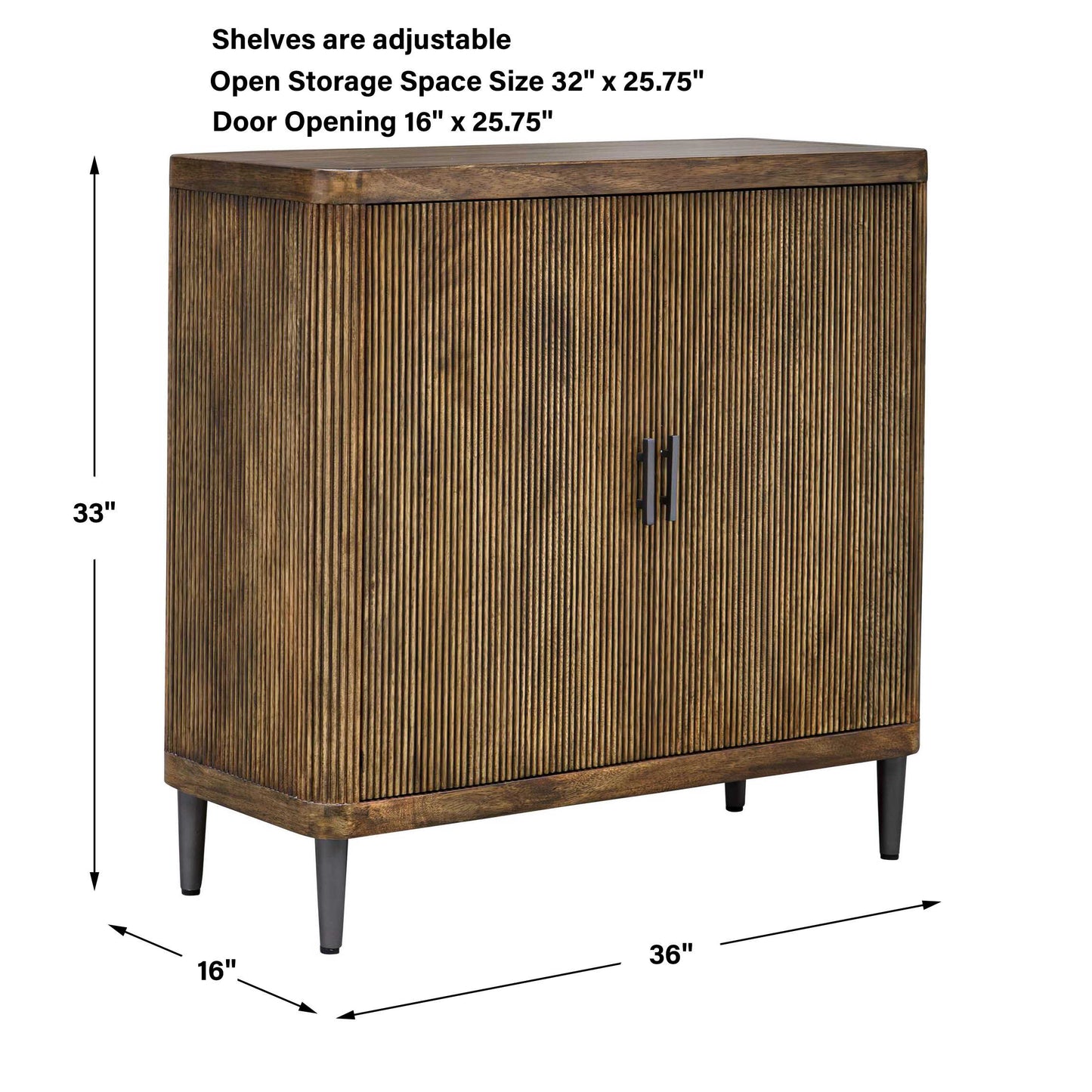 Pinstripe Tambour 2 Door Cabinet