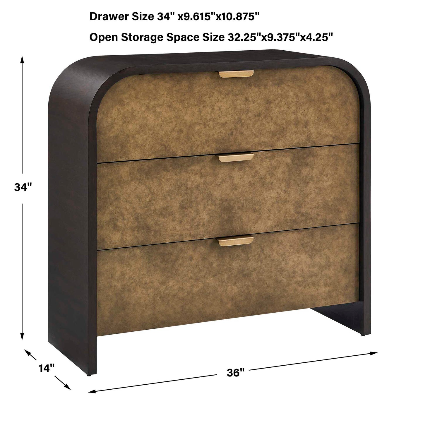 Byrams 3 Drawer Oak Chest