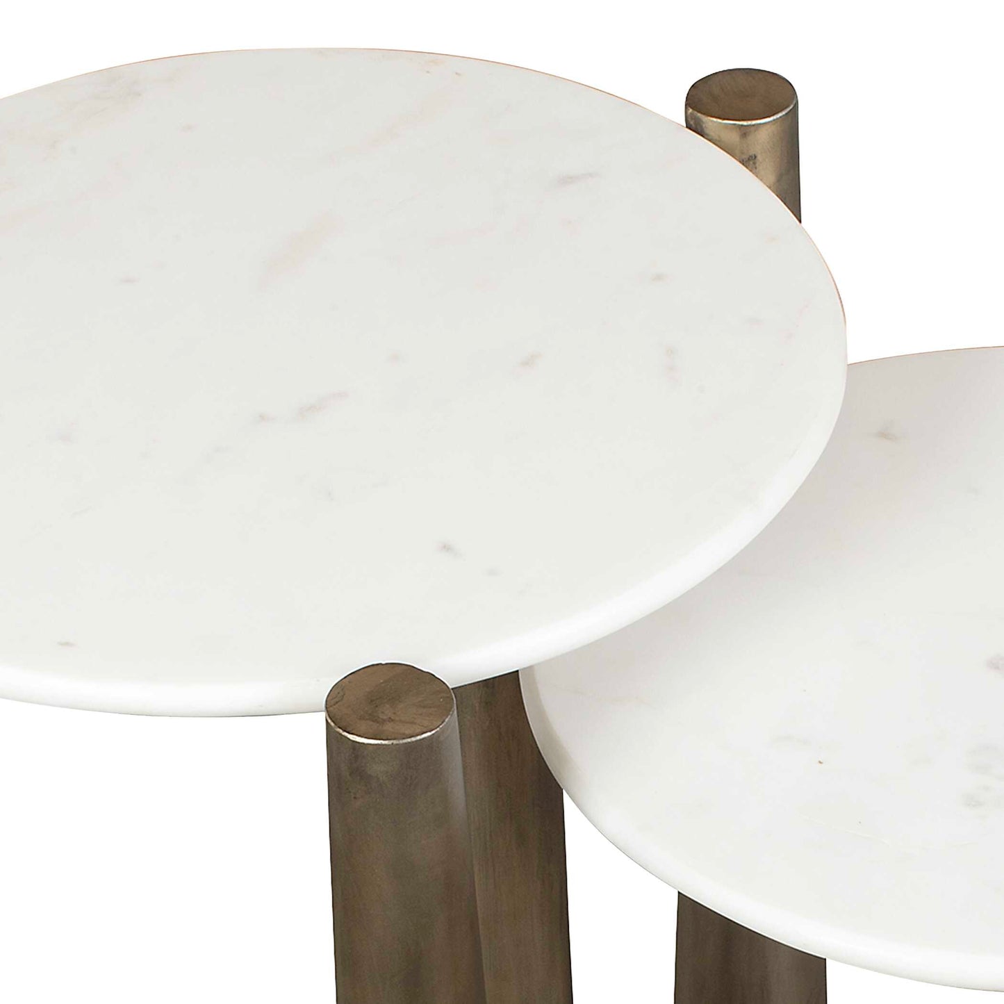 Claridge White Marble Nesting Tables Set/2