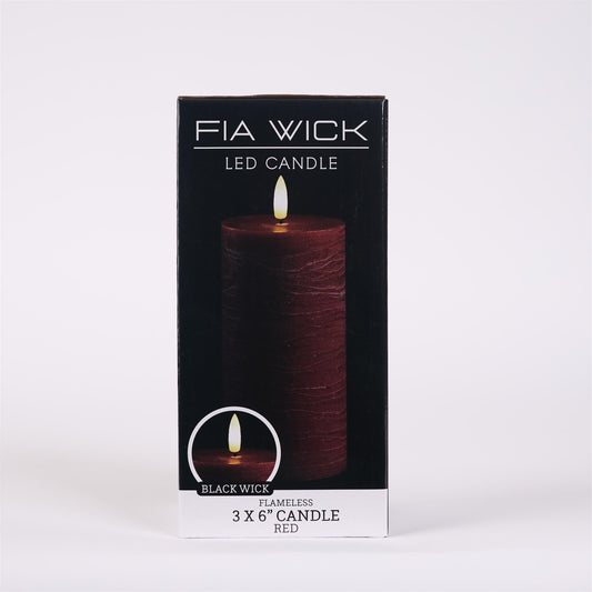 Flameless Red Candle - 6in