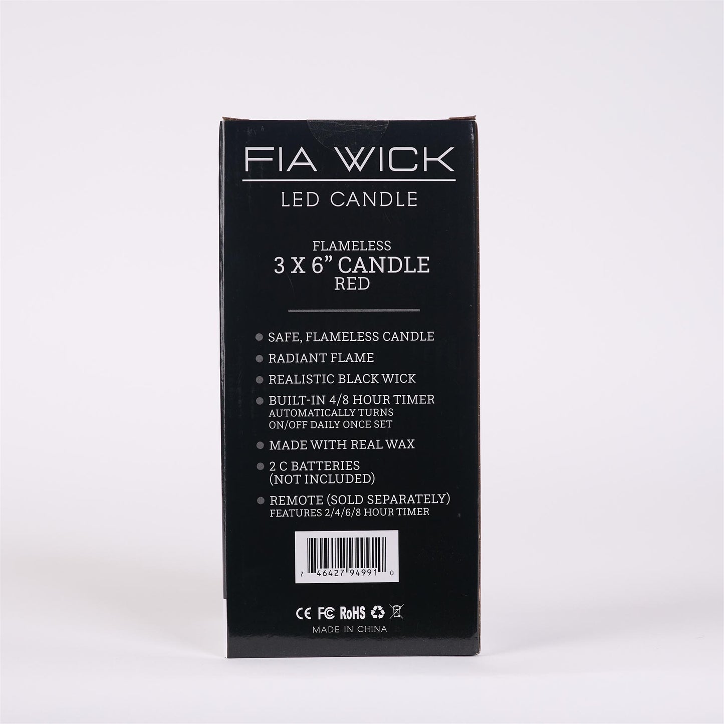Flameless Red Candle - 6in