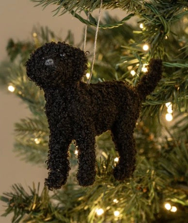 Black Labradoodle Ornament