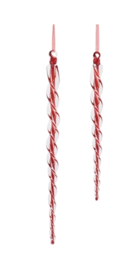 Red Icicle Ornament 12”