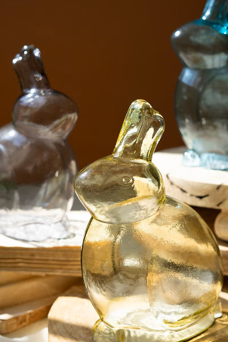 Glass Easter Bunny Set