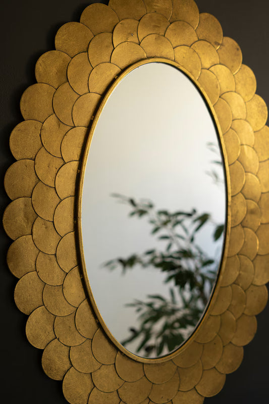 Gold Scallop Framed Mirror