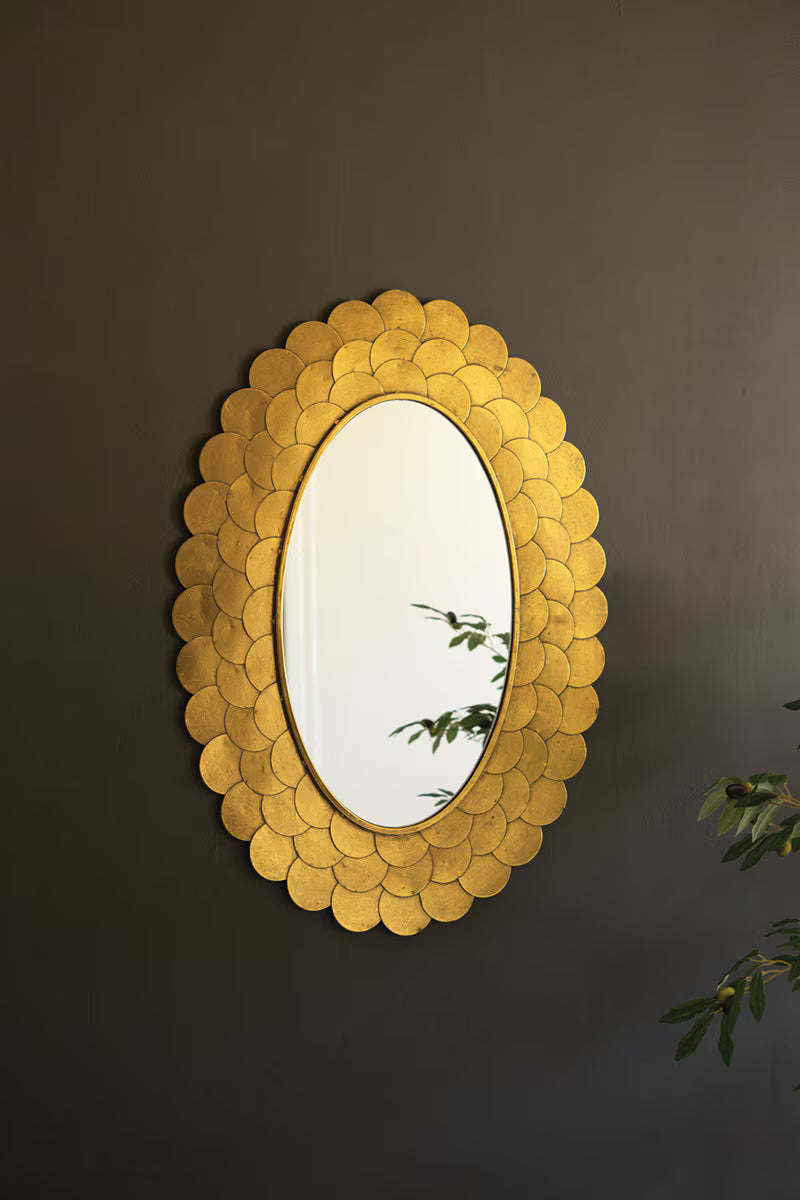 Gold Scallop Framed Mirror