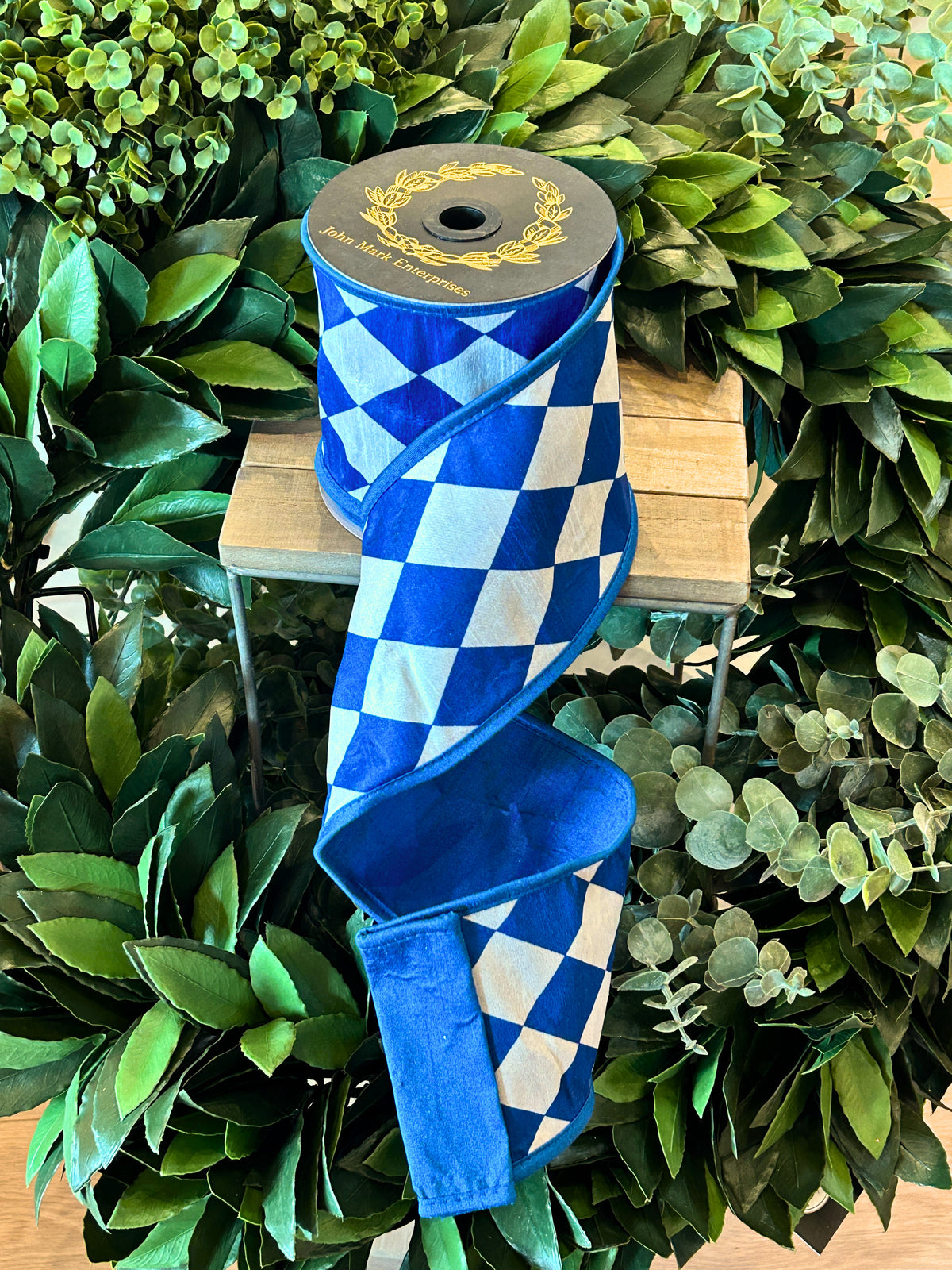 Blue Harlequin Dupion- 4"x 5yds