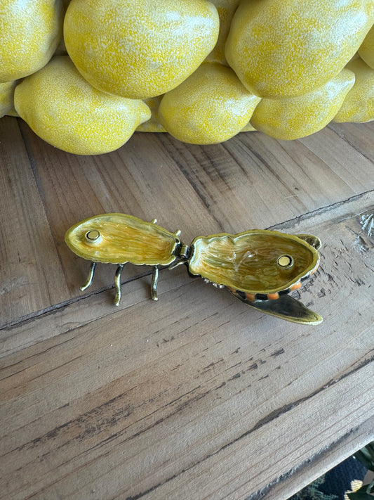 Enameled Bee Trinket Box