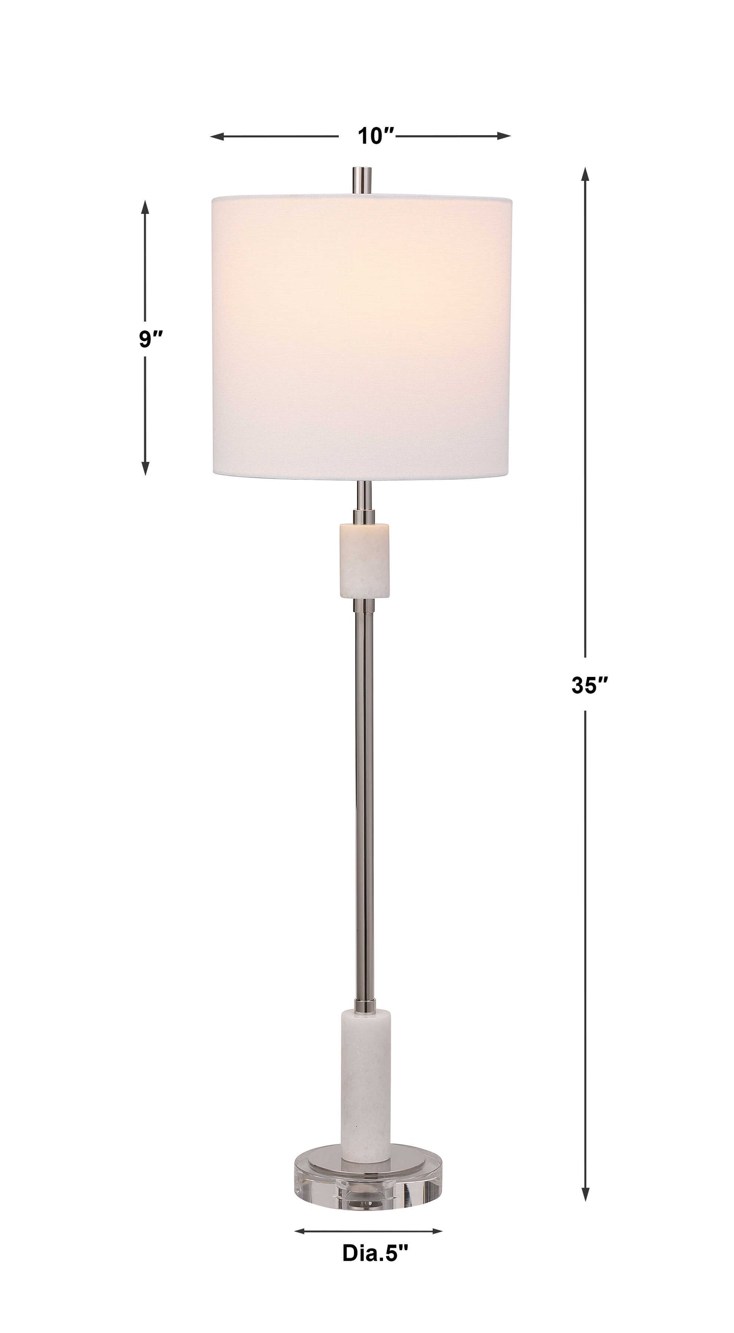 Sussex Nickel Buffet Lamp