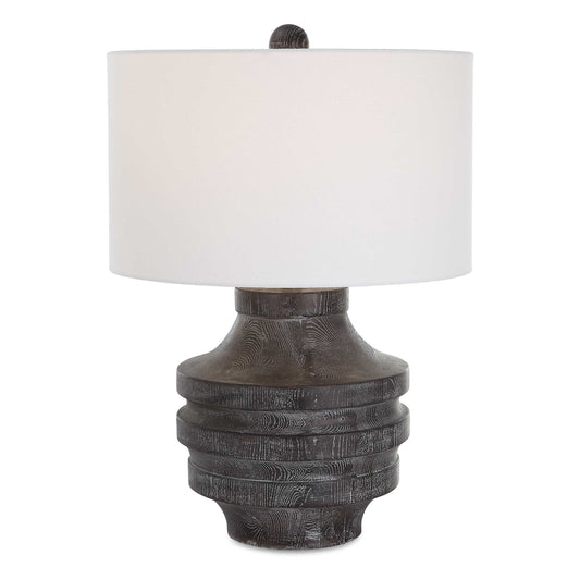 Timber Carved Wood Table Lamp