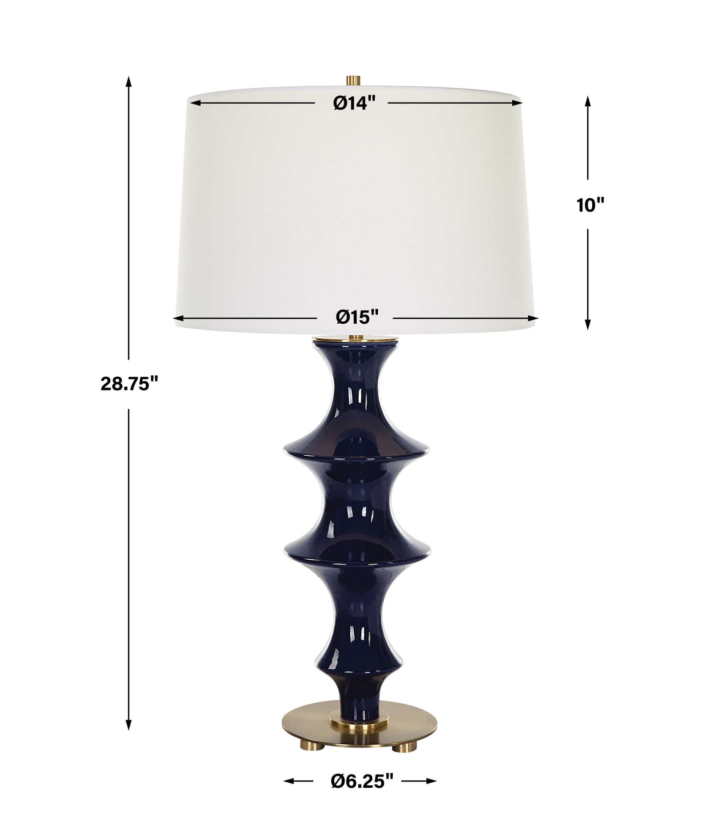 Coil Sculpted Blue Table Lamp