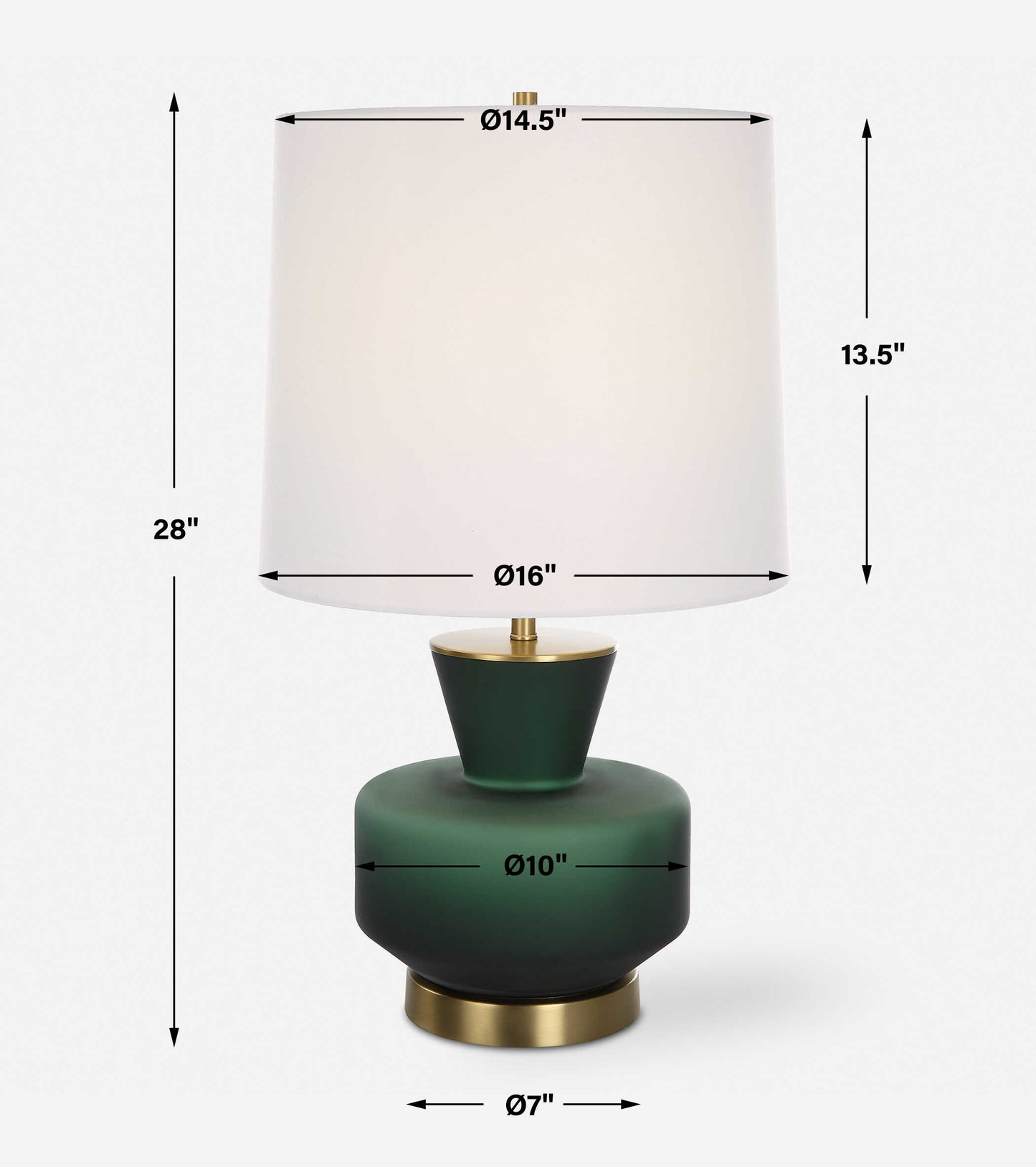 Trentino Dark Emerald Green Table Lamp