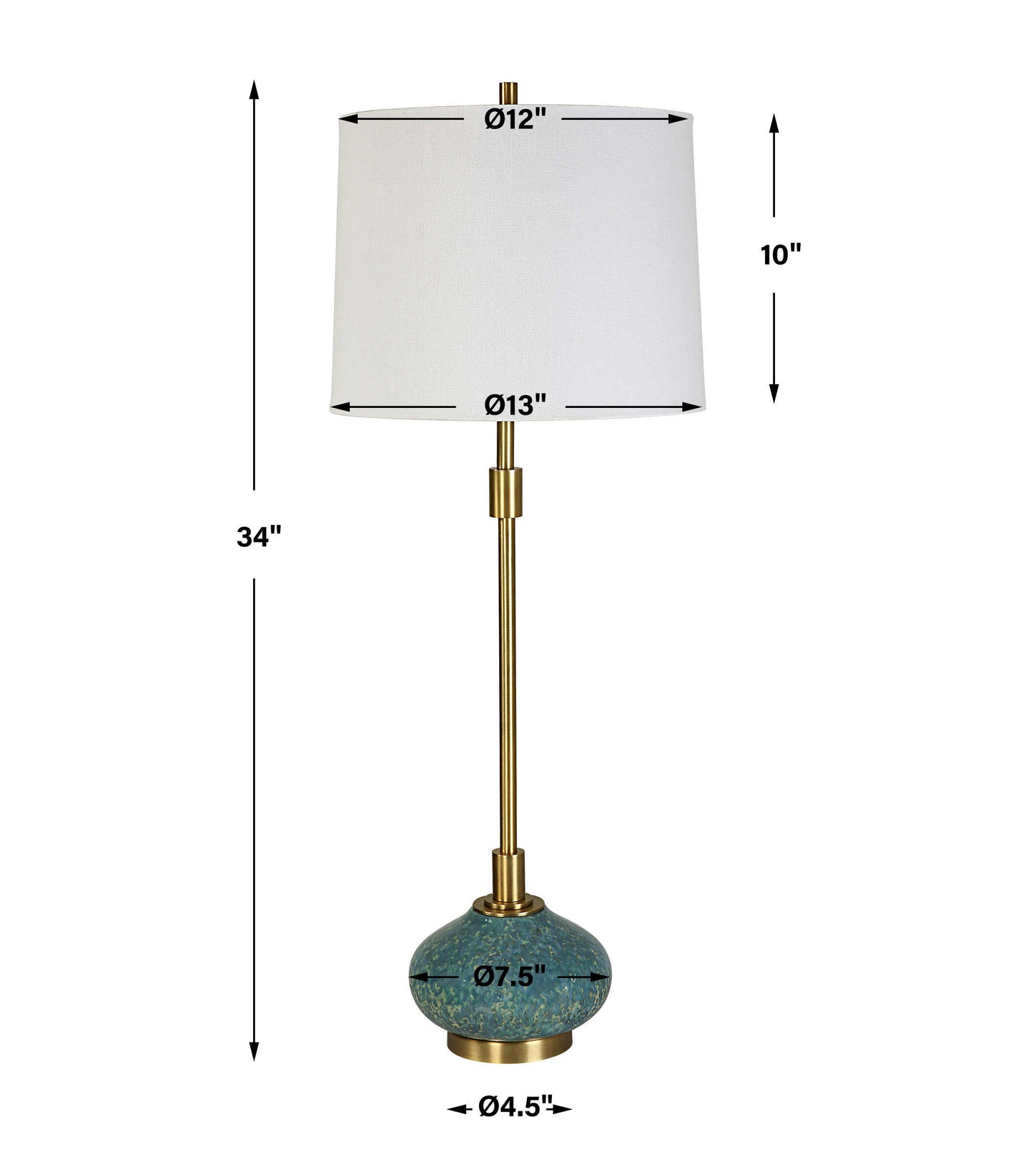 Kaimana Aged Blue Buffet Lamp