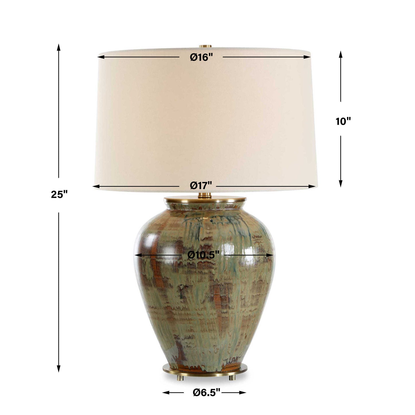 Olisa Brown Green Table Lamp