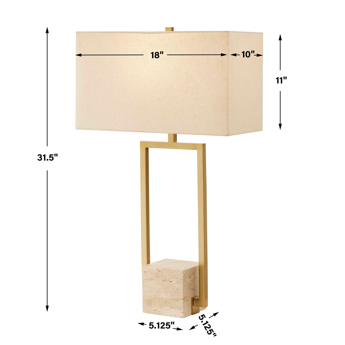 Warrick Modern Travertine Table Lamp